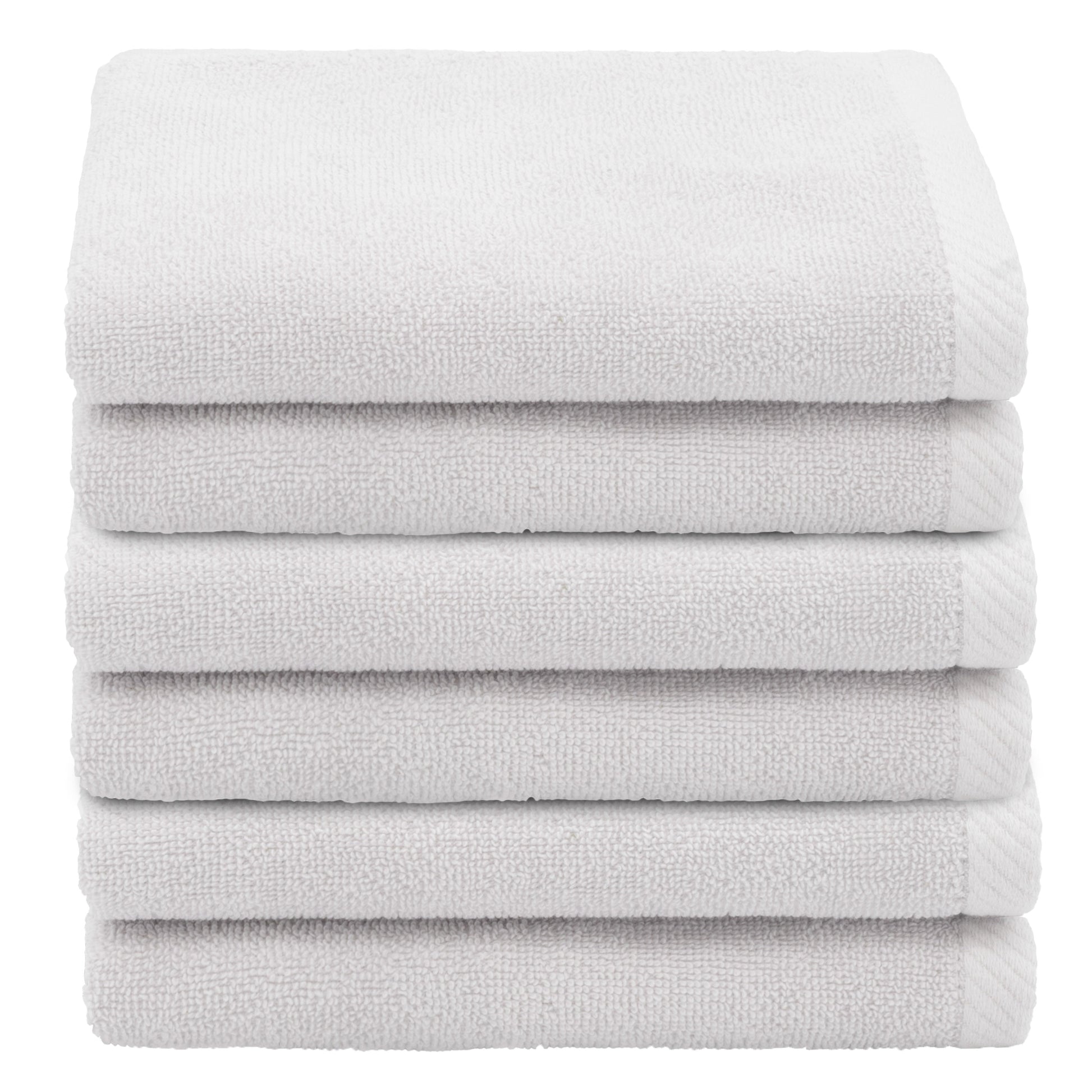 Authentic Hotel and Spa  100% Turkish Cotton Ediree Fingertip Towels - Set of 6 Silver
