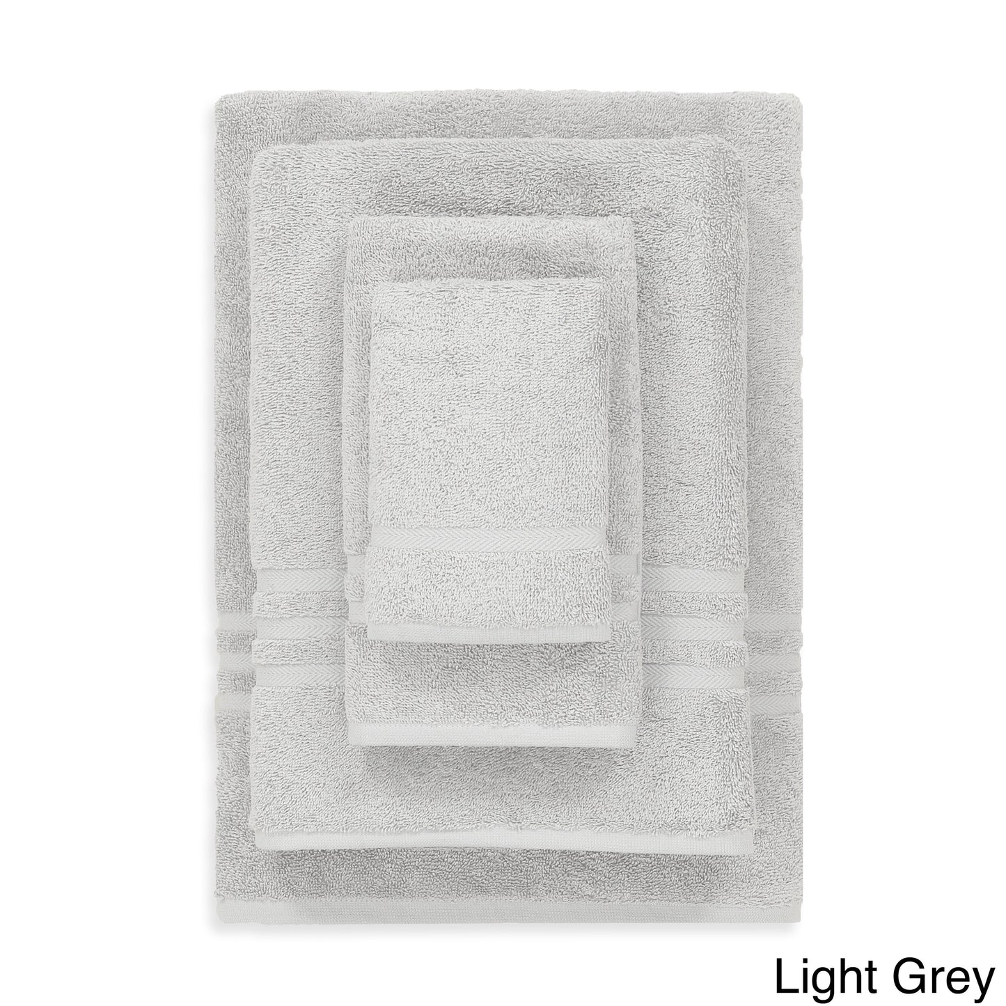 Authentic Hotel and Spa  Omni Turkish Cotton 4-piece Terry Bath Towel Set Light Grey