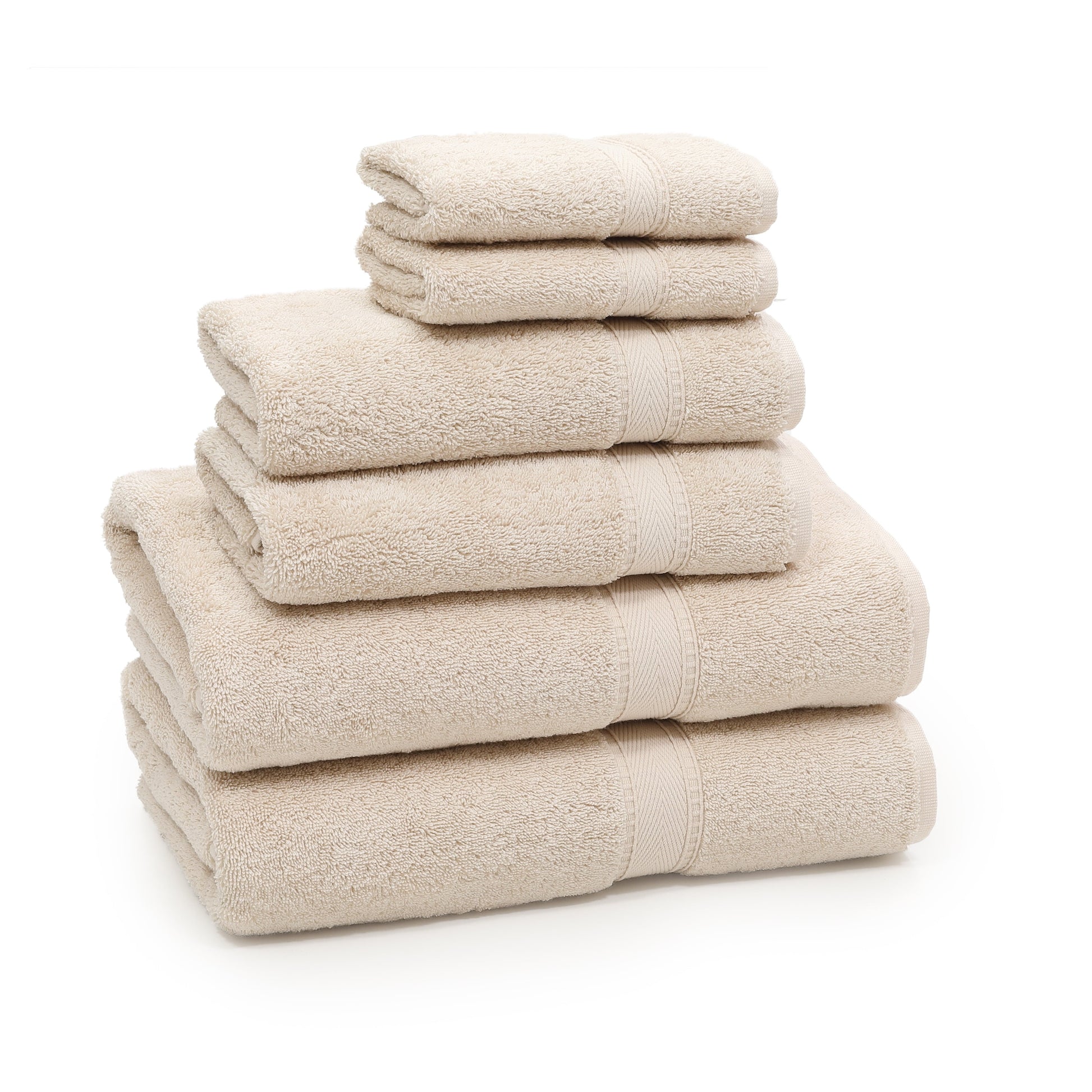 Authentic Hotel and Spa  Turkish Cotton 6-piece Towel Set Beige