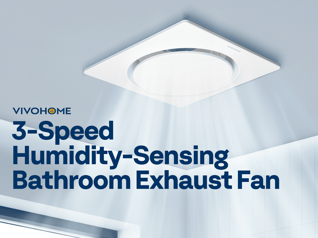 AutoFlow Bathroom Fan with Humidity Sensor, 30-160 CFM EC Motor, 10.2" Retrofit Kit & 4" Duct Included