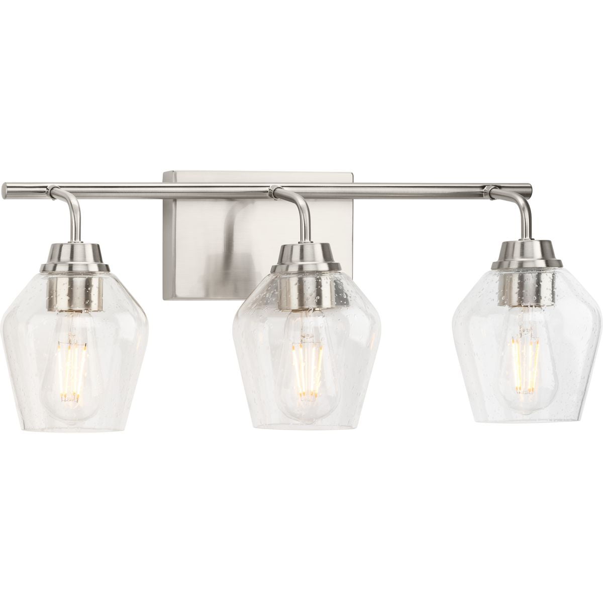Avec Adalyn Collection 3-Light Matte Black Dimmable Vanity Light with Clear Glass Shades