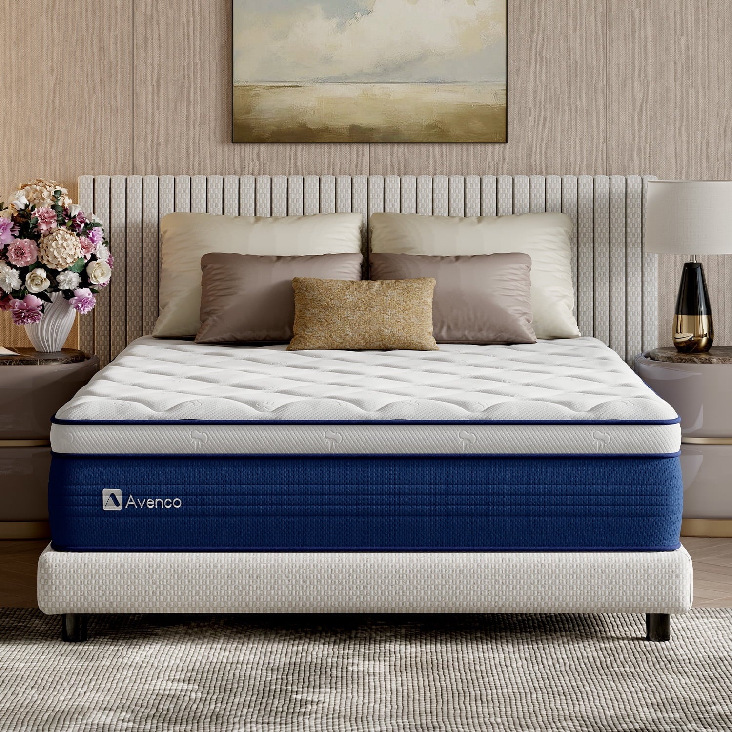 Avenco Airsea 10"Twin Size Medium Firm Support Hybrid Mattress, Motion isolation Pressure Relif, CertiPUR-US