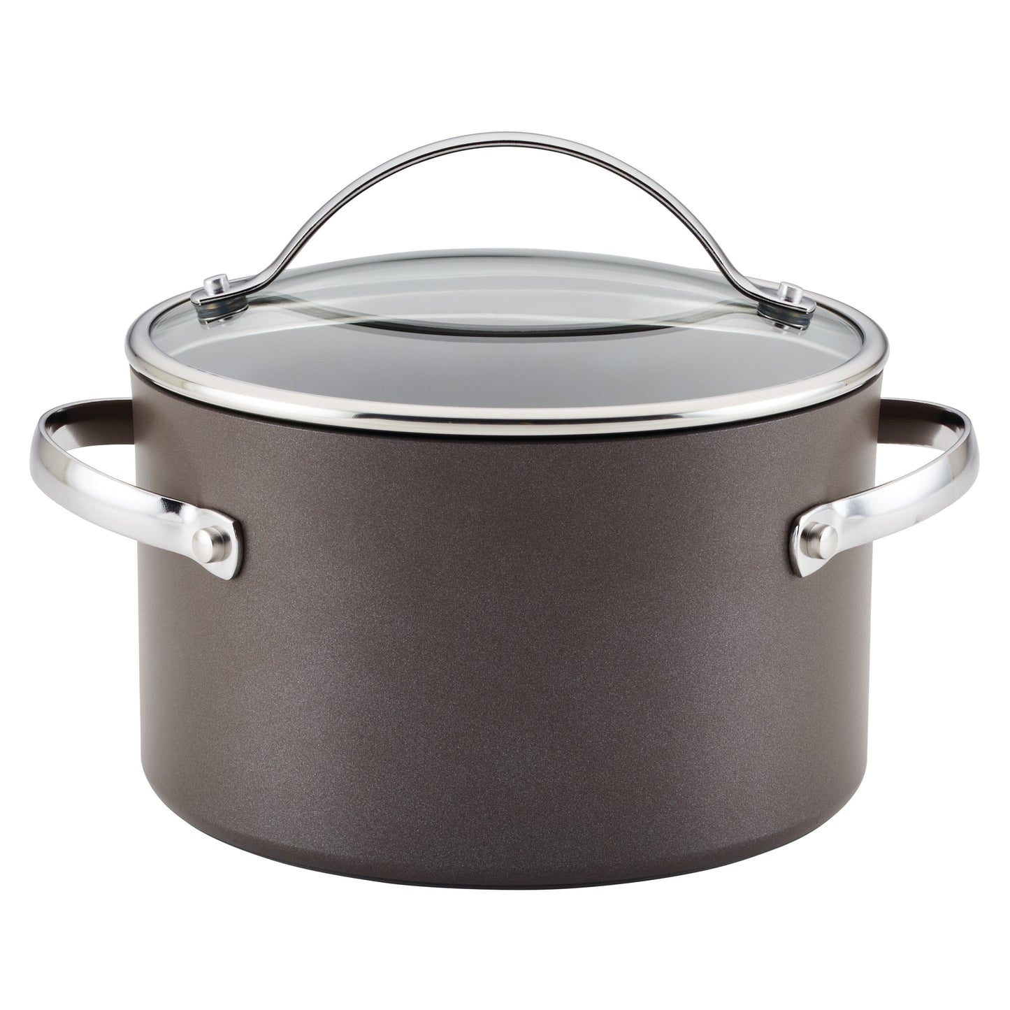 Ayesha Curry 4 Qt Hard Anodized Collection Nonstick Saucepot with Lid, Charcoal