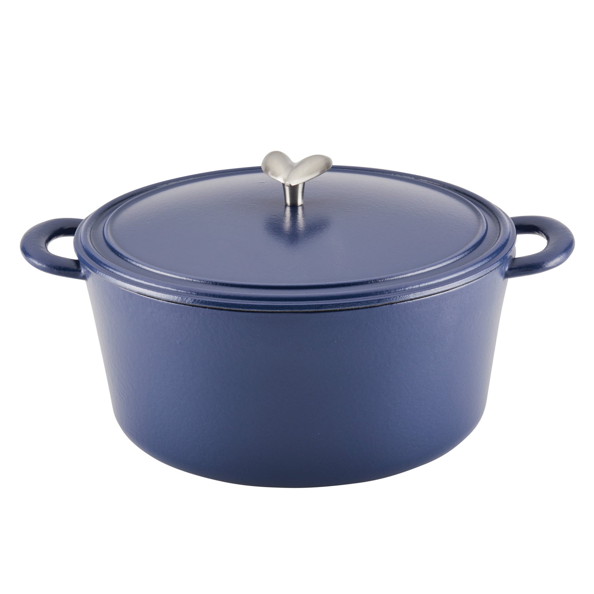 Ayesha Curry Enameled Cast Iron Dutch Oven with Lid, 6 Quart, Anchor Blue