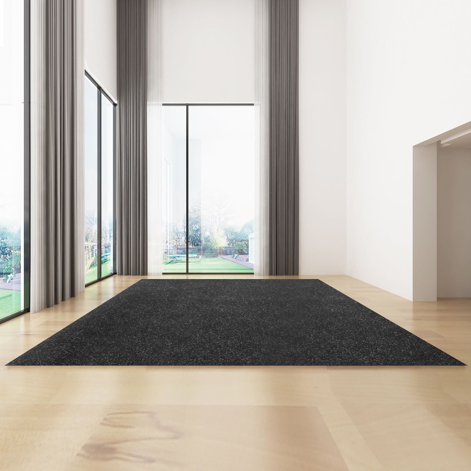 BENTISM Bass Boat Carpet Cutpile Marine Carpet 6 x 23 ft Charcoal Black In/Outdoor