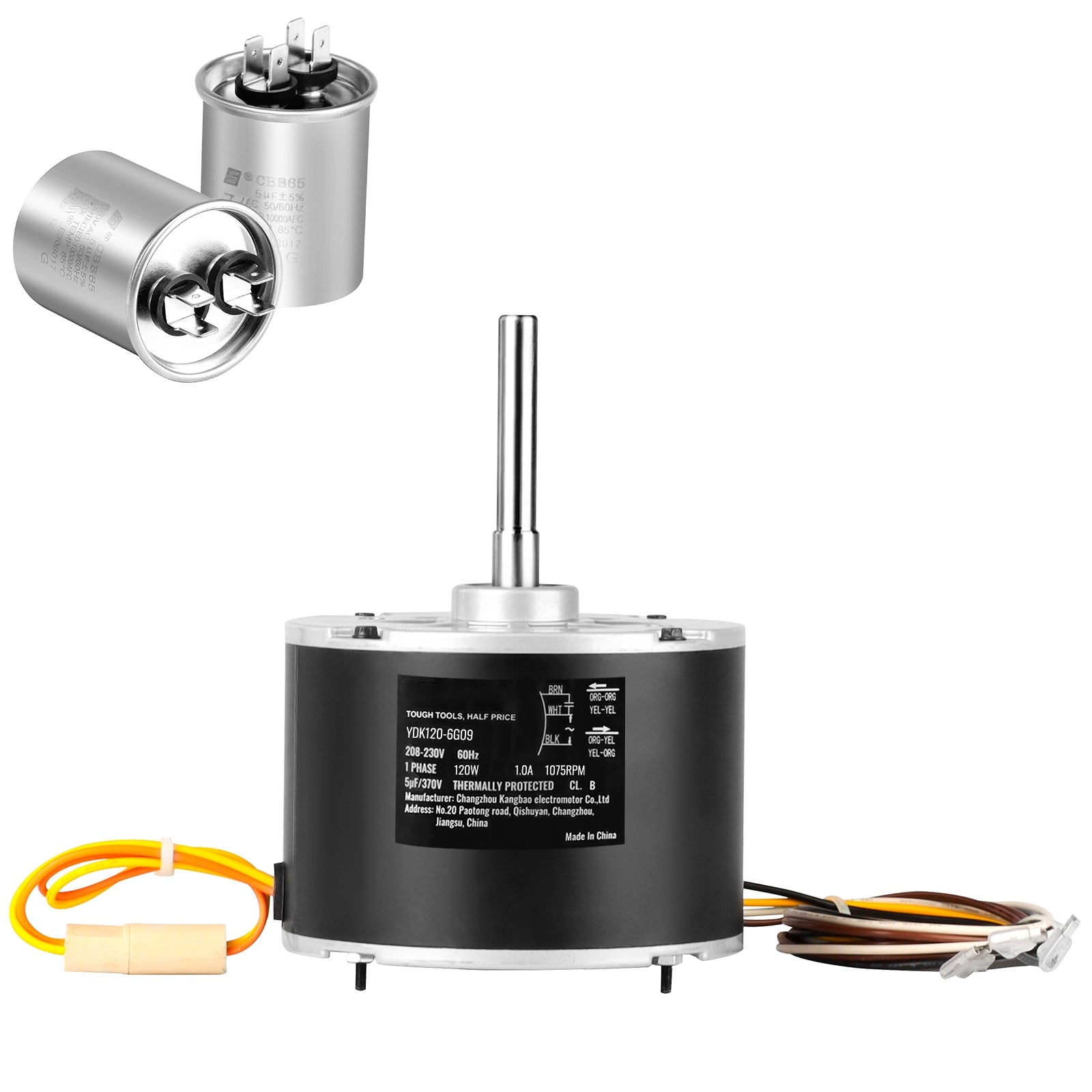 BENTISM Condenser Fan Motor 1/6HP 1075RPM 1.0A 208-230V Compatible Model OGD1016