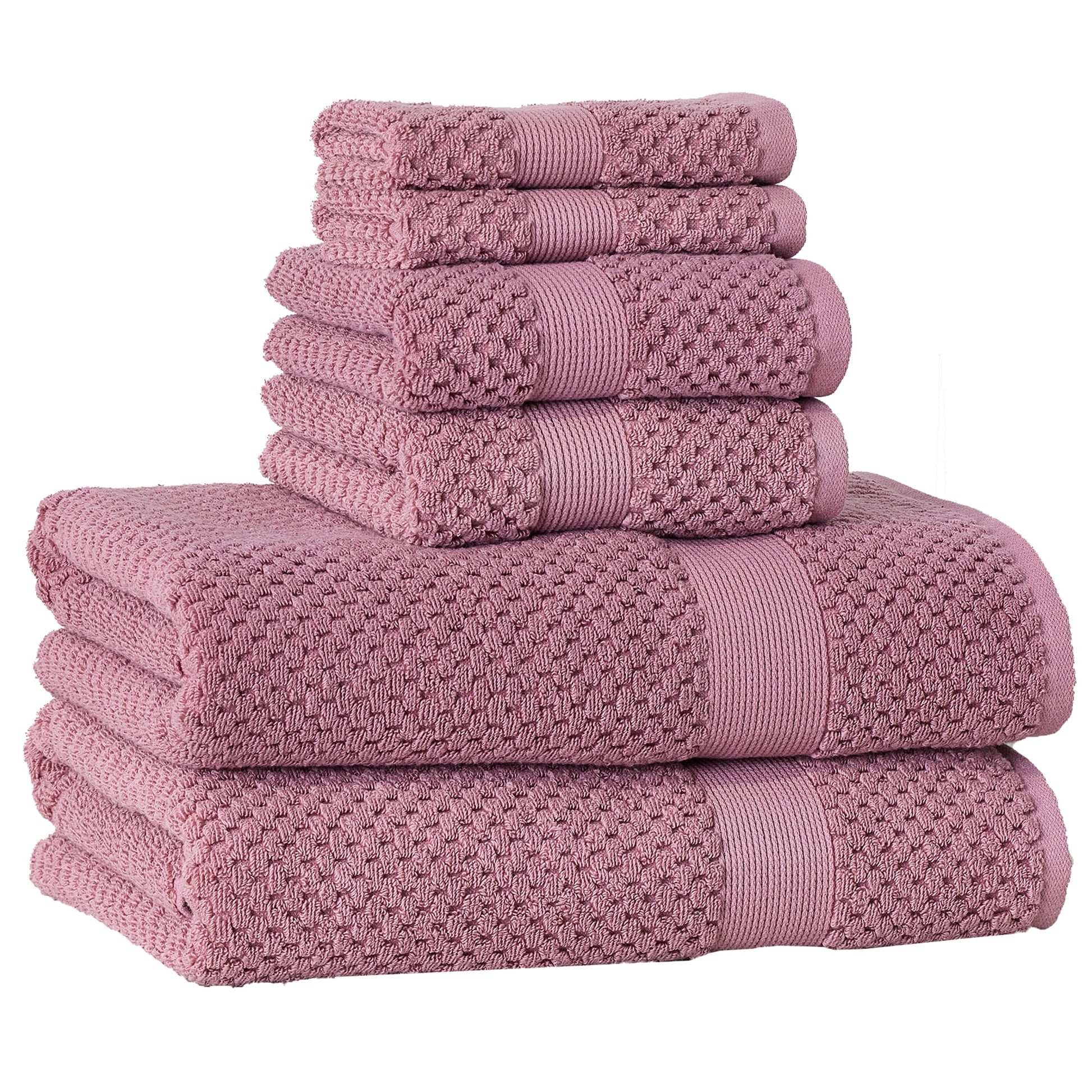 Better Homes & Gardens Signature Soft Popcorn Texture 6 Piece Towel Set,Violet Gem
