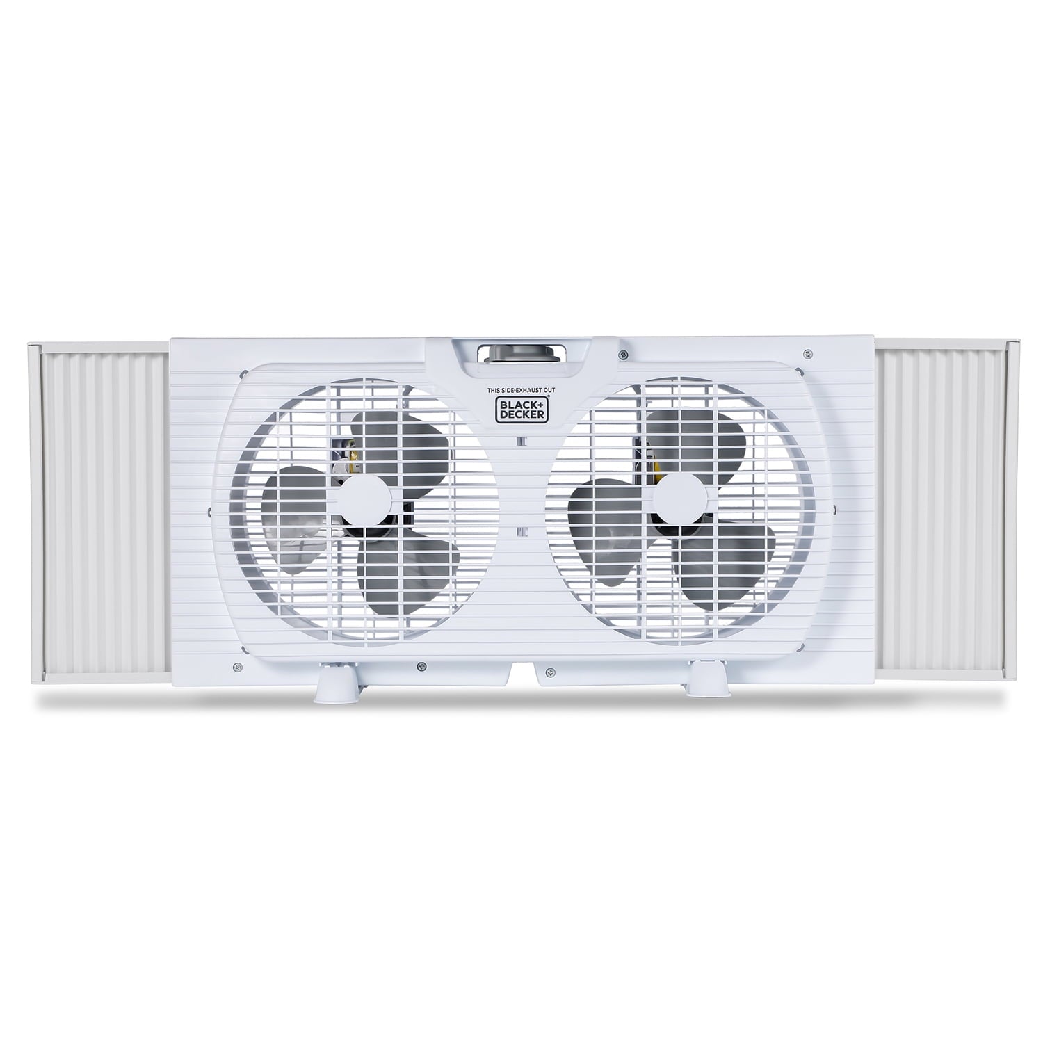 BLACK+DECKER BFW9M 9-In. 2-Speed Twin Window Fan with Adjustable Side Panels, White