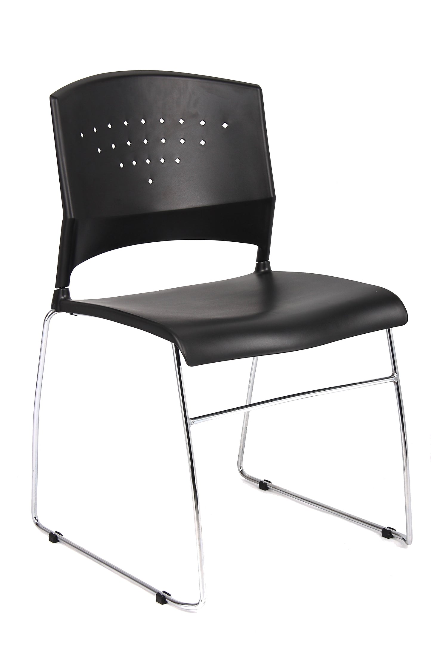Boss Office Products Black Guest Chair with Chrome Frame