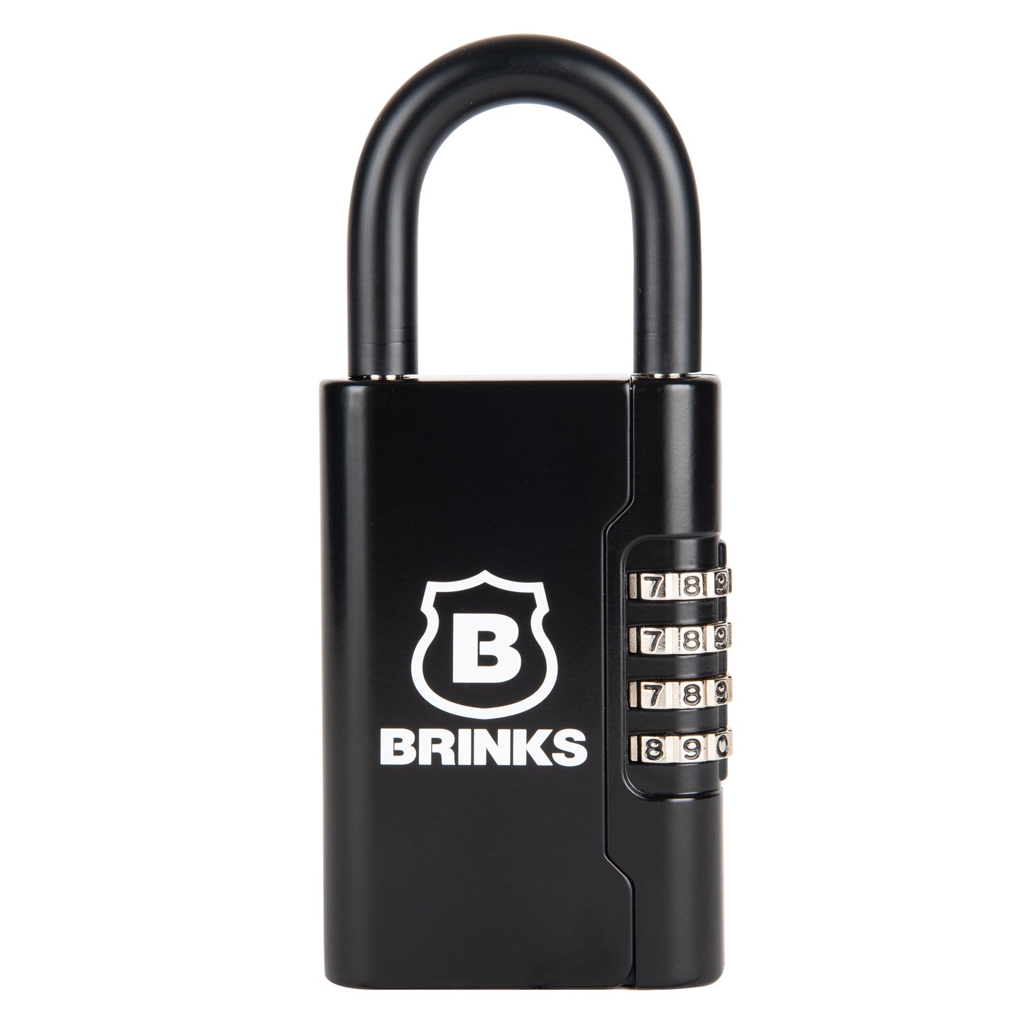 Brinks Portable Key Lock Box, 4-Digit Resettable Combination Security Lock Box, Holds Up to 5 Keys, Black