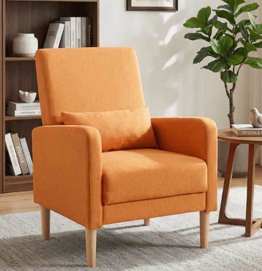 BSHTI 26.5â€ Modern design Style Accent Chair. Easy to Assemble Accent Chair with Storage Side Pocket and Solid Wood Frame for Livingroom