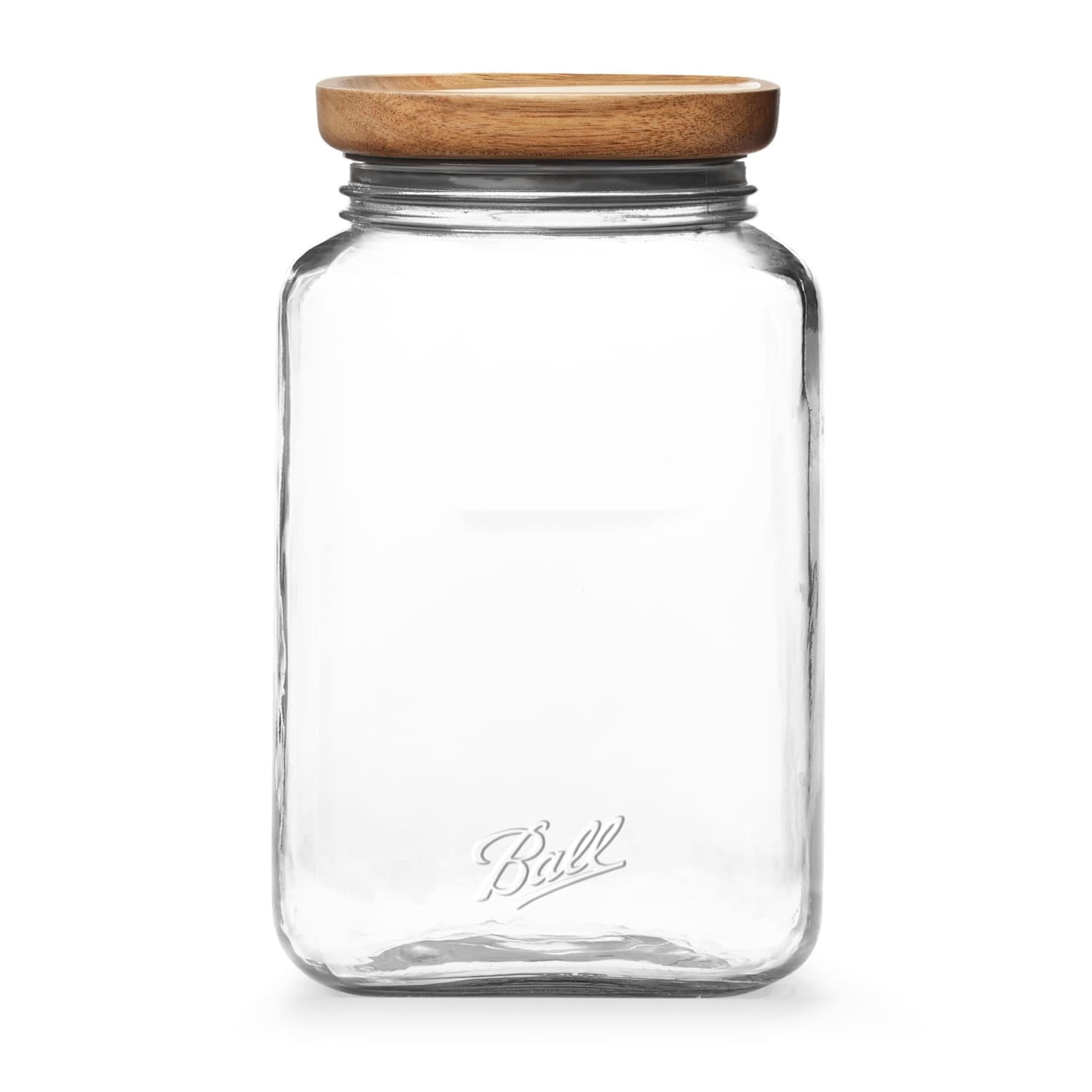 Ball 15.6 Cup Stack & Store Glass Jar with Acacia Wood Lid â€“ Airtight Wide Mouth Glass Storage Container for Pantry, Kitchen, and Countertop Organization