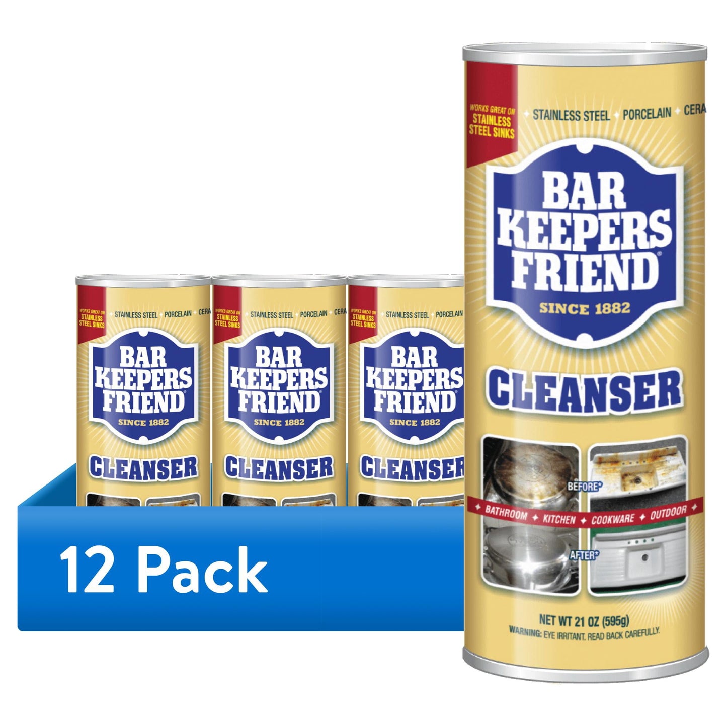 (12 pack) Bar Keepers Friend Cleanser Powder 21 OZ (595g)  Trusted and True Since 1882