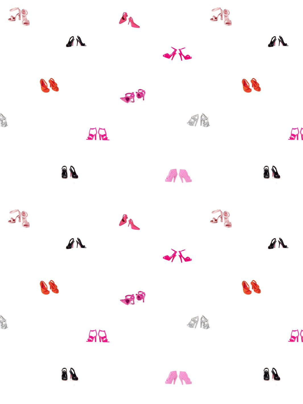 Barbie Heel Toss Removable Vinyl Wallpaper, White