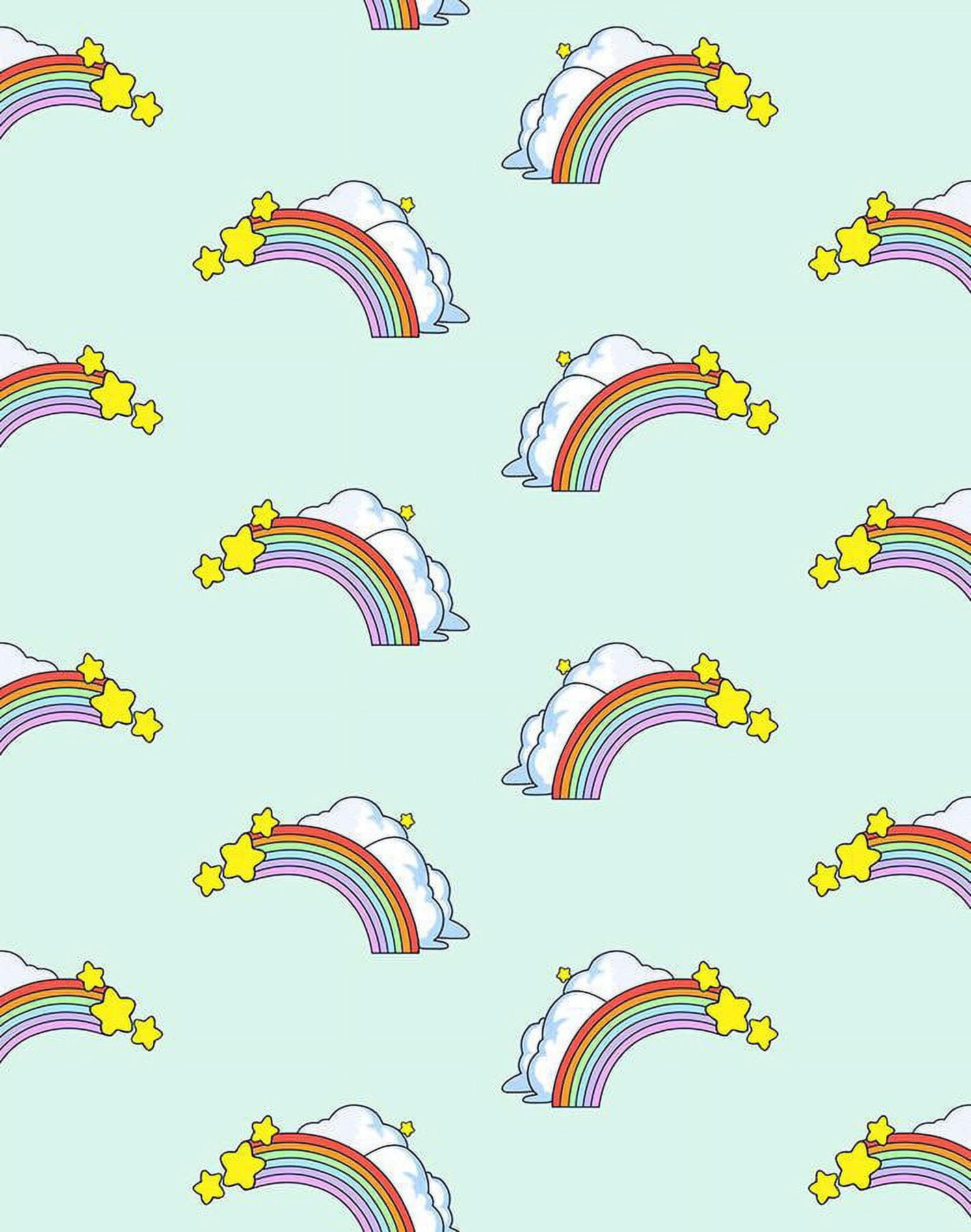 Barbie Rainbows Removable Vinyl Wallpaper, Seafoam
