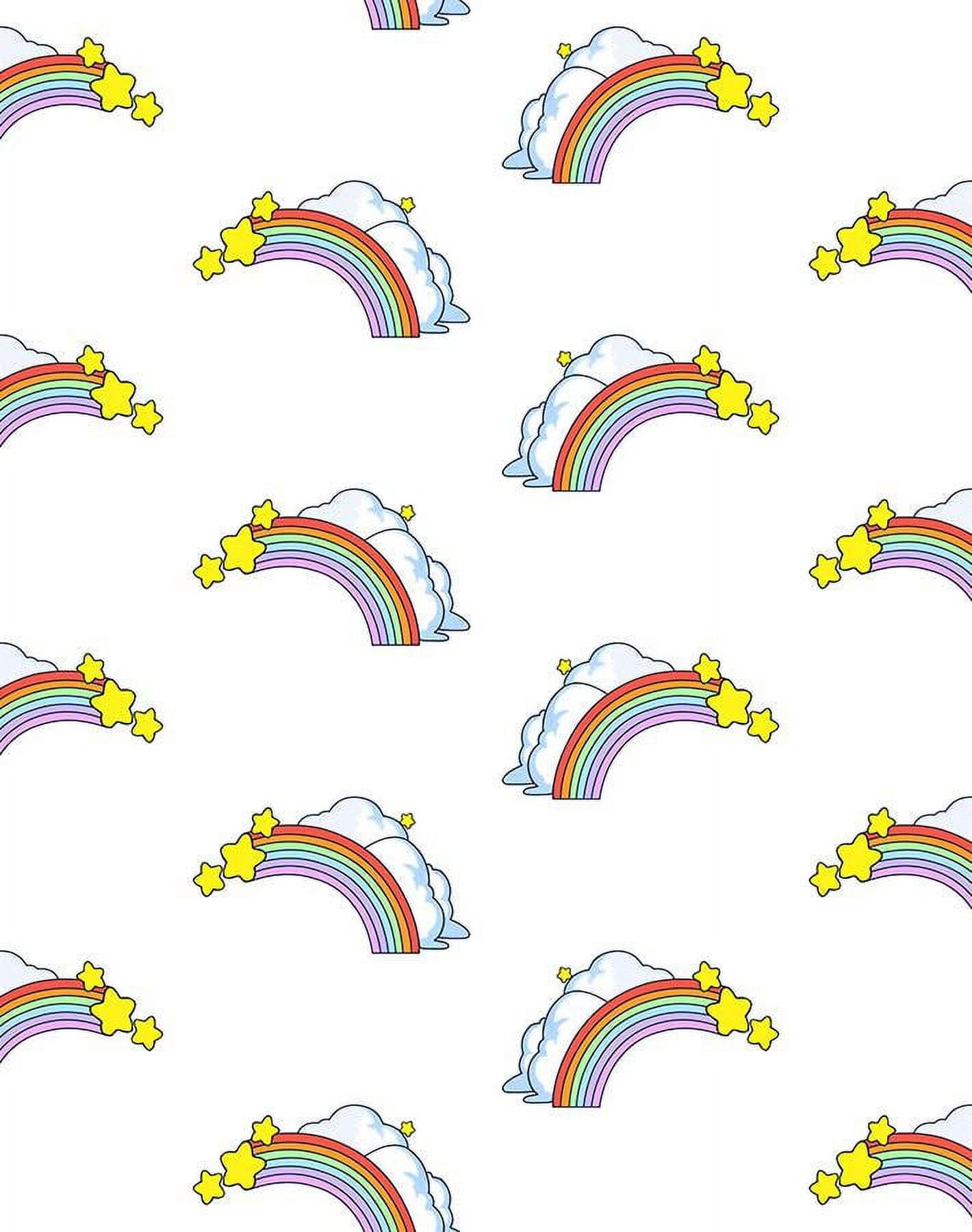 Barbie Rainbows Removable Vinyl Wallpaper, White