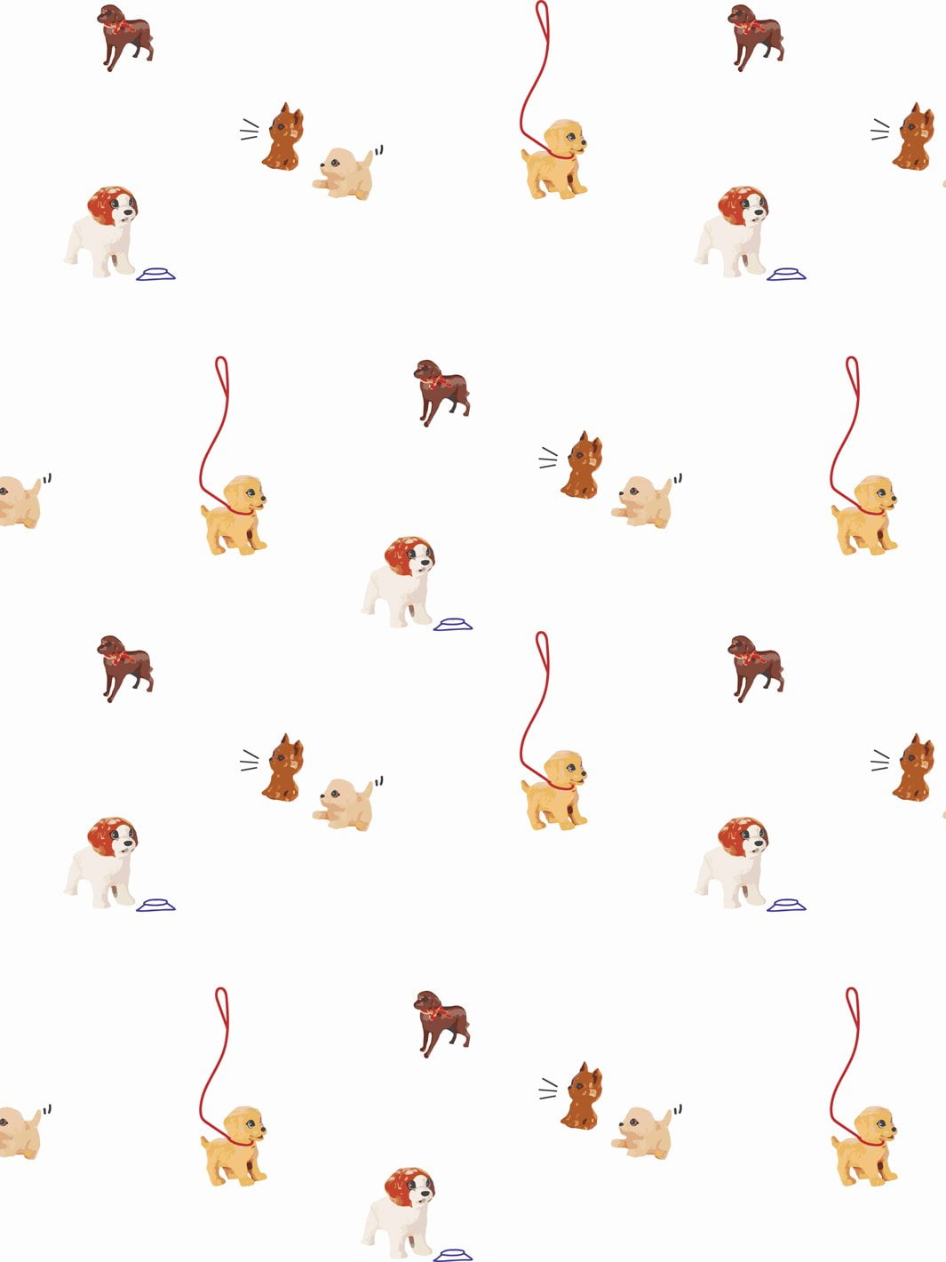 Barbie's Pups Removable Vinyl Wallpaper, White