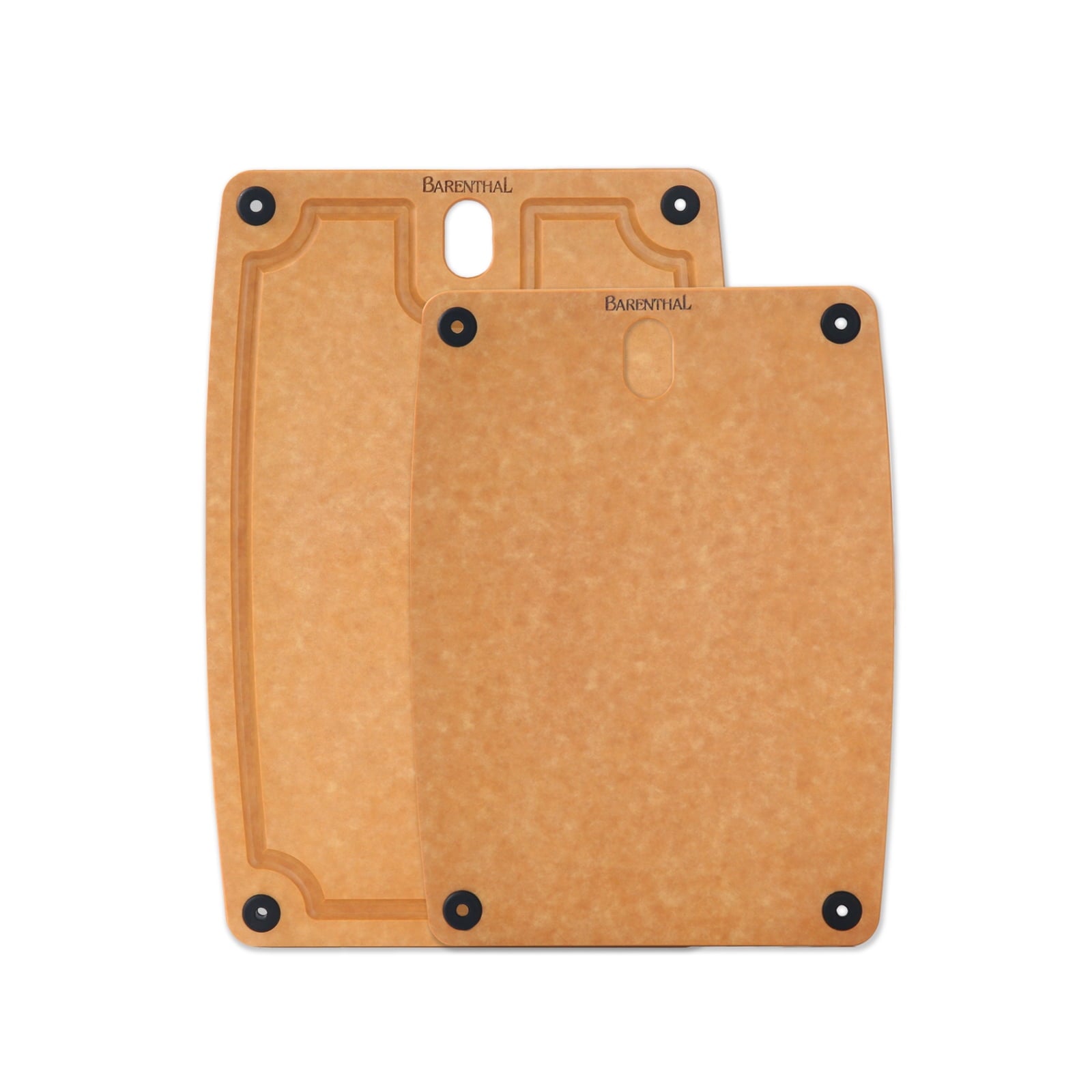 2 Pack Cutting Board, Wood Pine Fiber Reversible Chopping Board with Handles & Juice Grooves, Dishwasher Composite Cutting Board, Small + Medium
