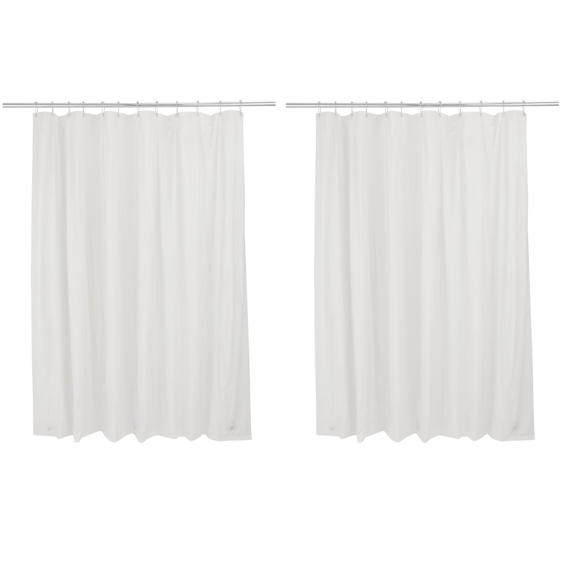 Bath Bliss 2 Pack PVC Splash Guard Bathroom Shower Liner in Solid White
