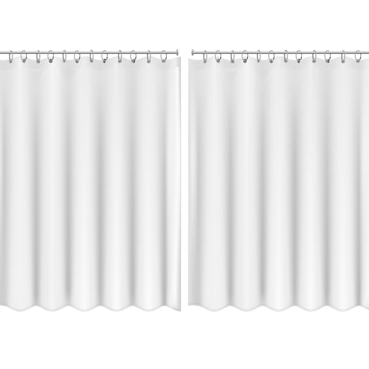 Bath Bliss 2 Pack Peek A Boo Hotel Weight Shower Curtain Liner in Frost