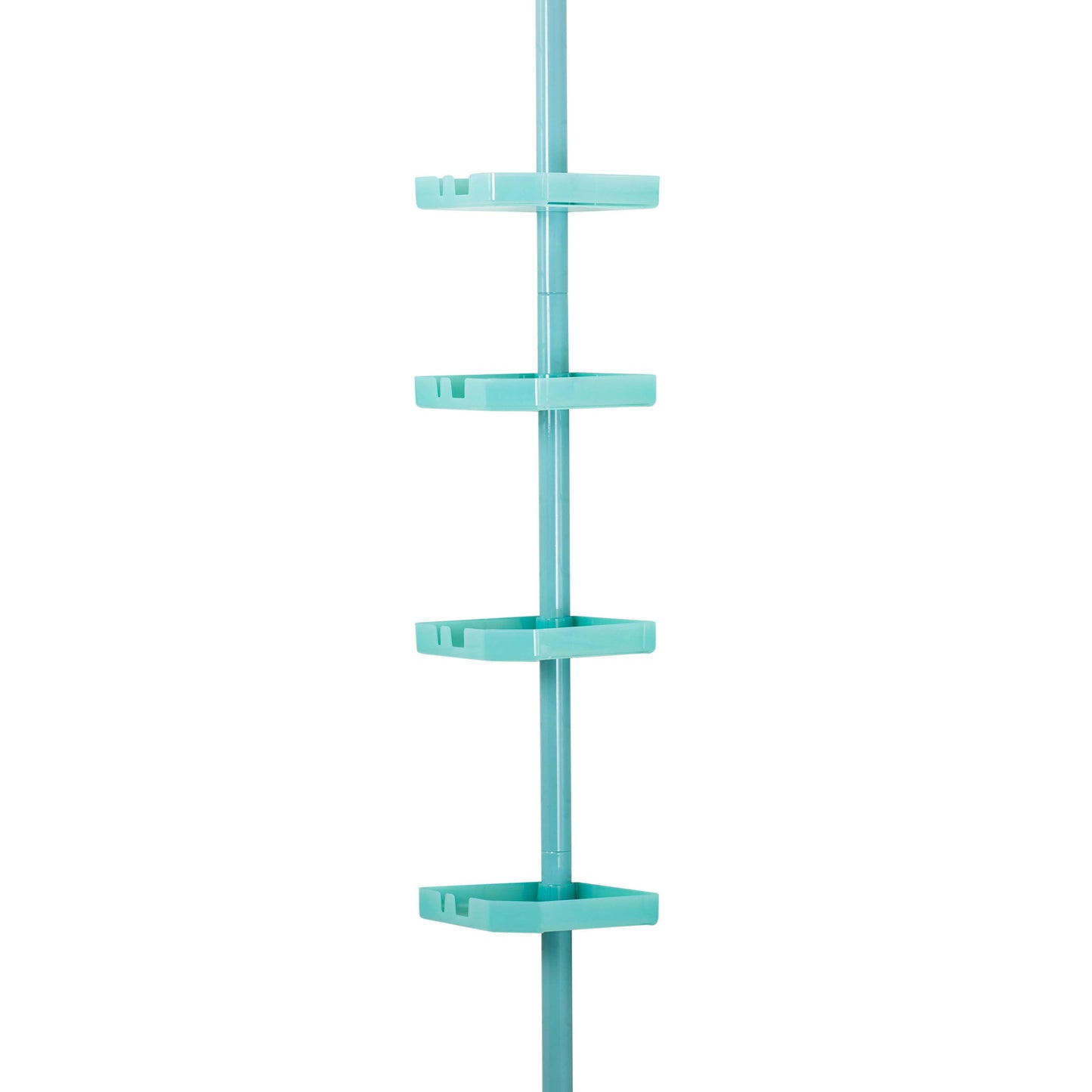 Bath Bliss 4 Shelf Tier Tension Corner Plastic Shower Organizer Caddy in Seaglass