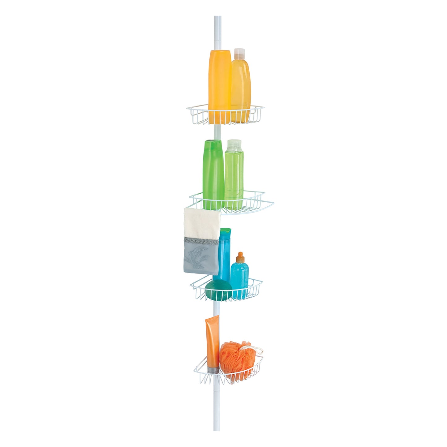 Bath Bliss 4 Tier Wire Corner Shower Caddy in White