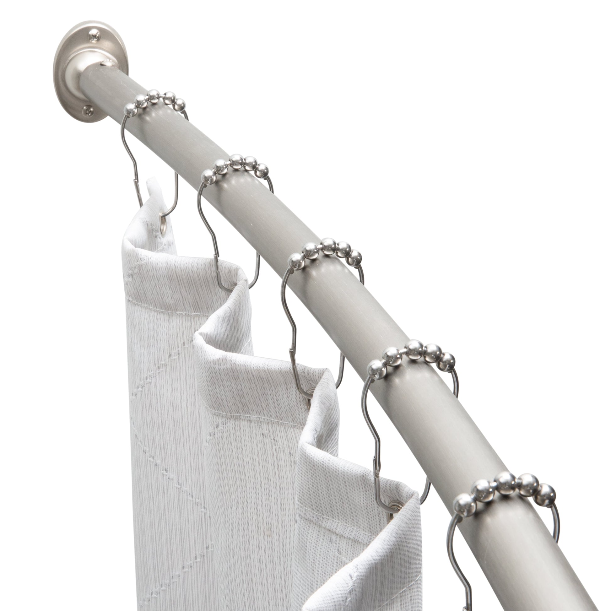Bath Bliss 42" to 72" Adjustable Curved Shower Curtain Rod, Stainless Steel
