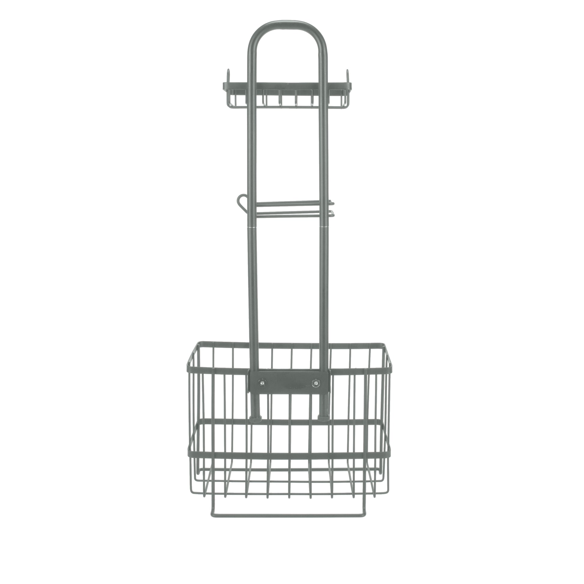 Bath Bliss Cottage Collection Adjustable Three Shelf Bathroom Organizer in Grey