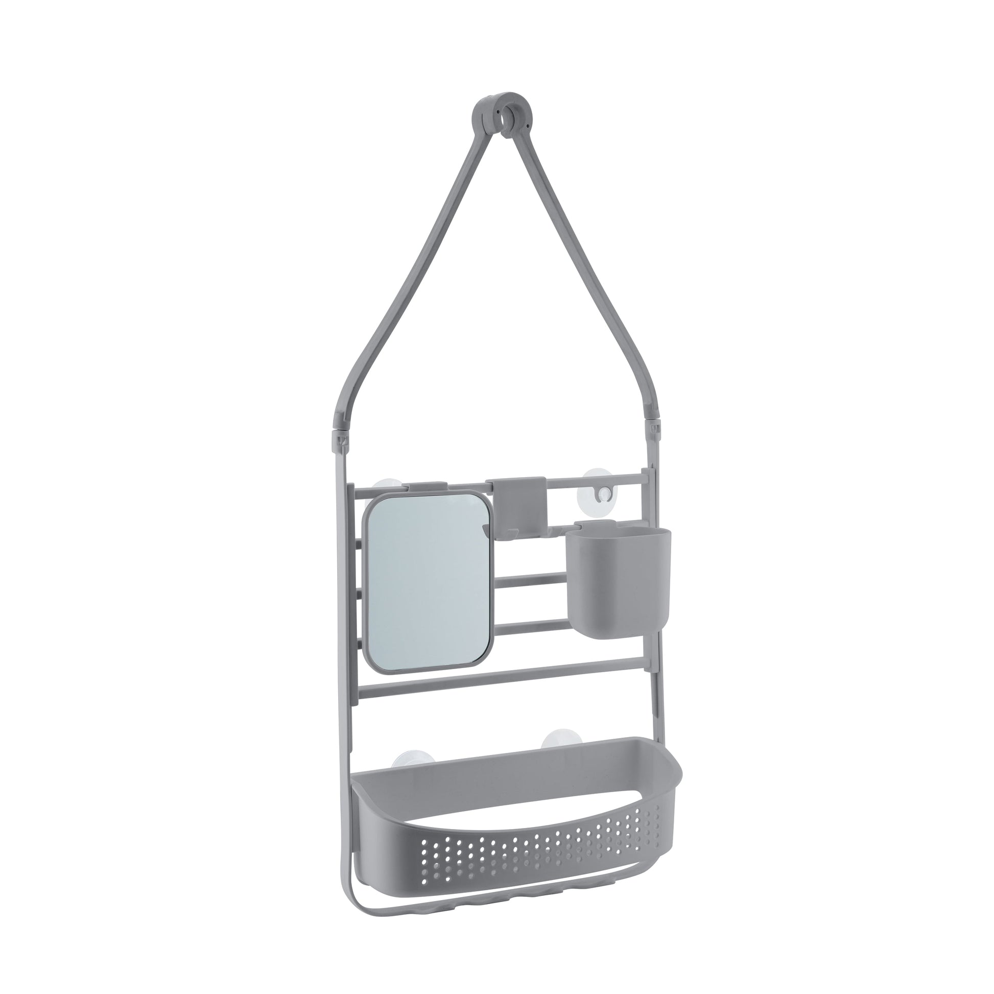 Bath Bliss Deluxe Flex 1 Shelf Plastic Adjustable Shower Caddy, Gray