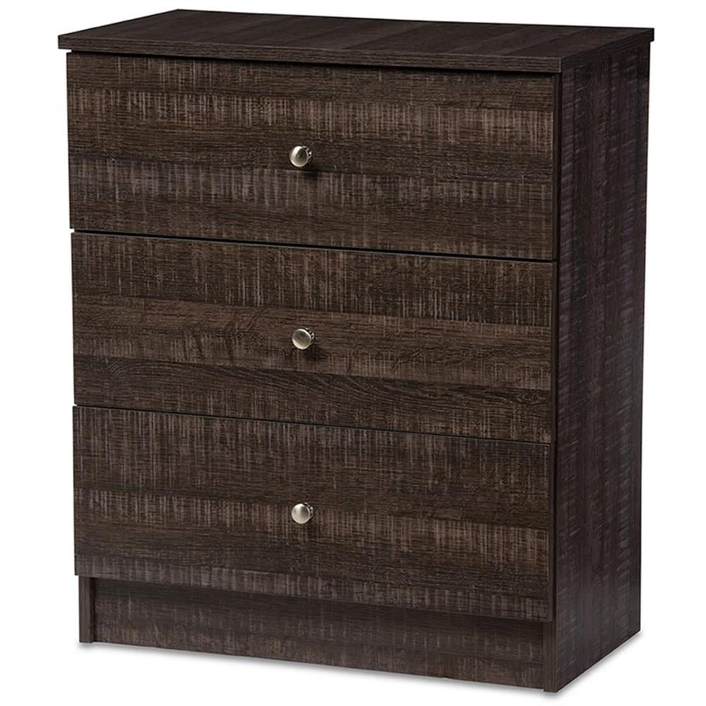 Baxton Studio Decon Modern and Espresso Brown Wood 3-Drawer Storage Chest