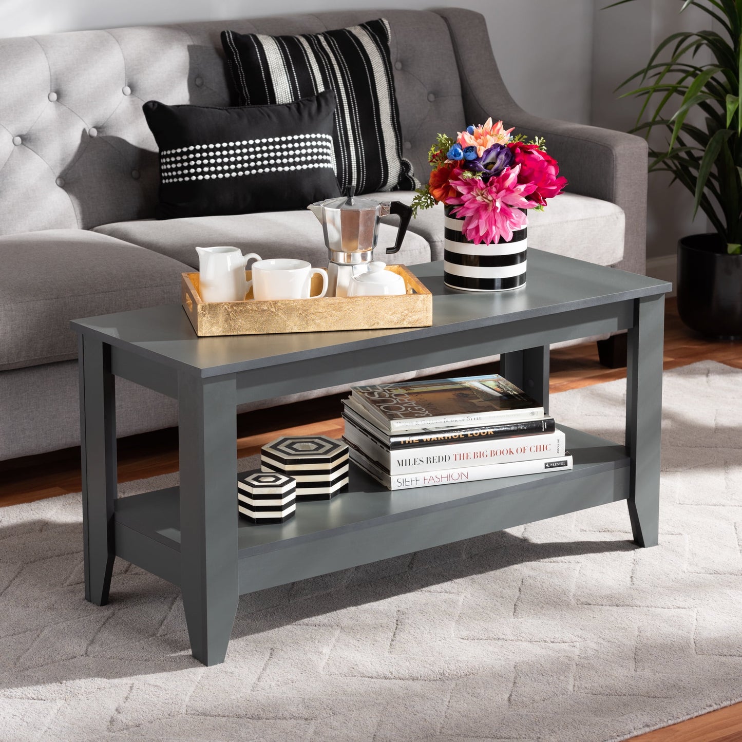 Baxton Studio Elada Modern and Contemporary Grey Finished Wood Coffee Table, Gray