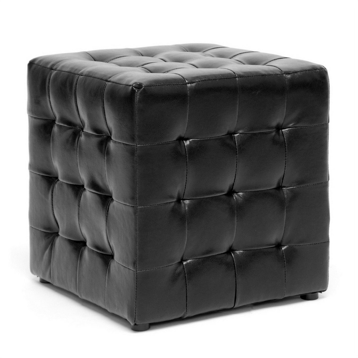 Baxton Studio Siskal White Modern Cube Ottoman (Set of 2)
