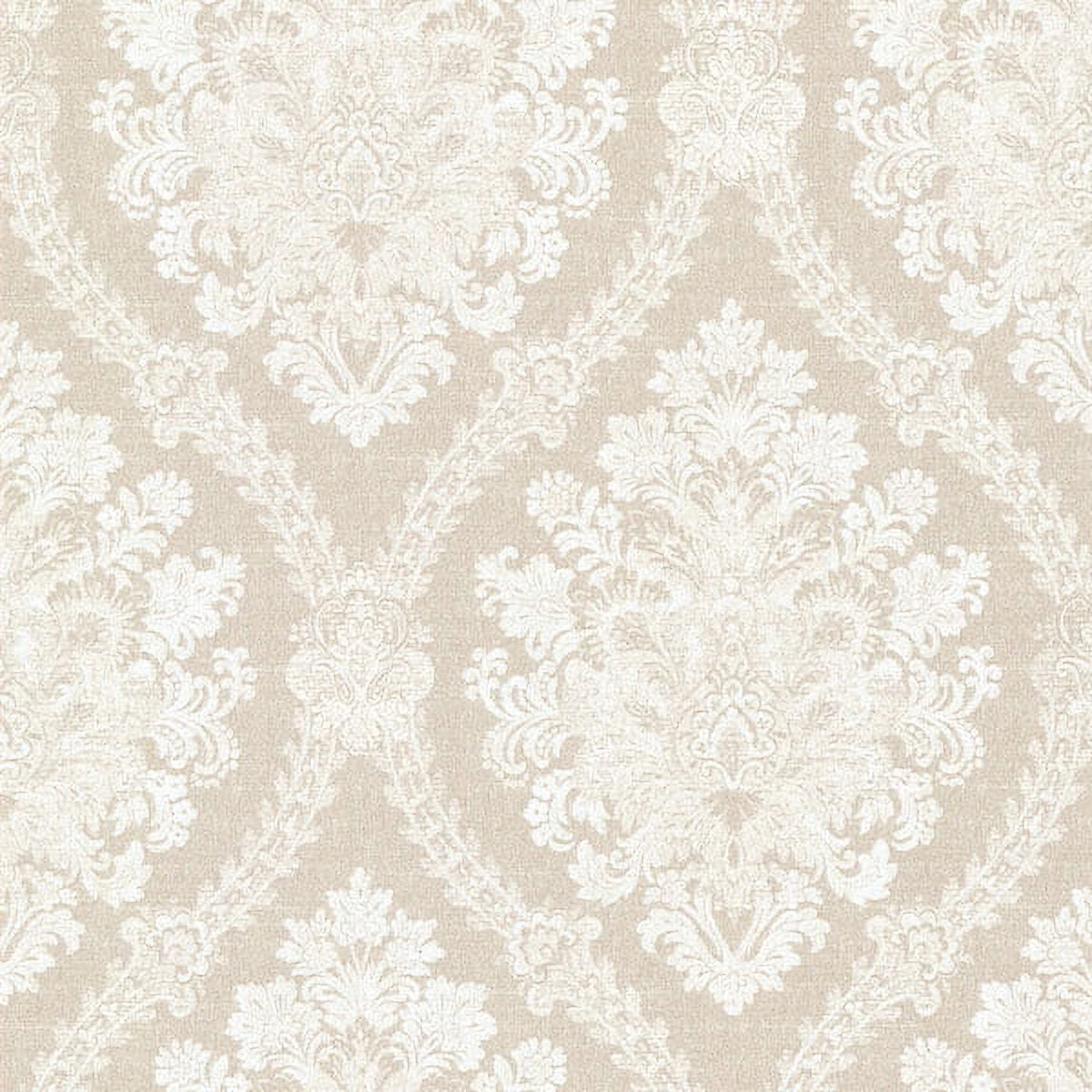 Amarissa Linen Jacquard Damask Wallpaper