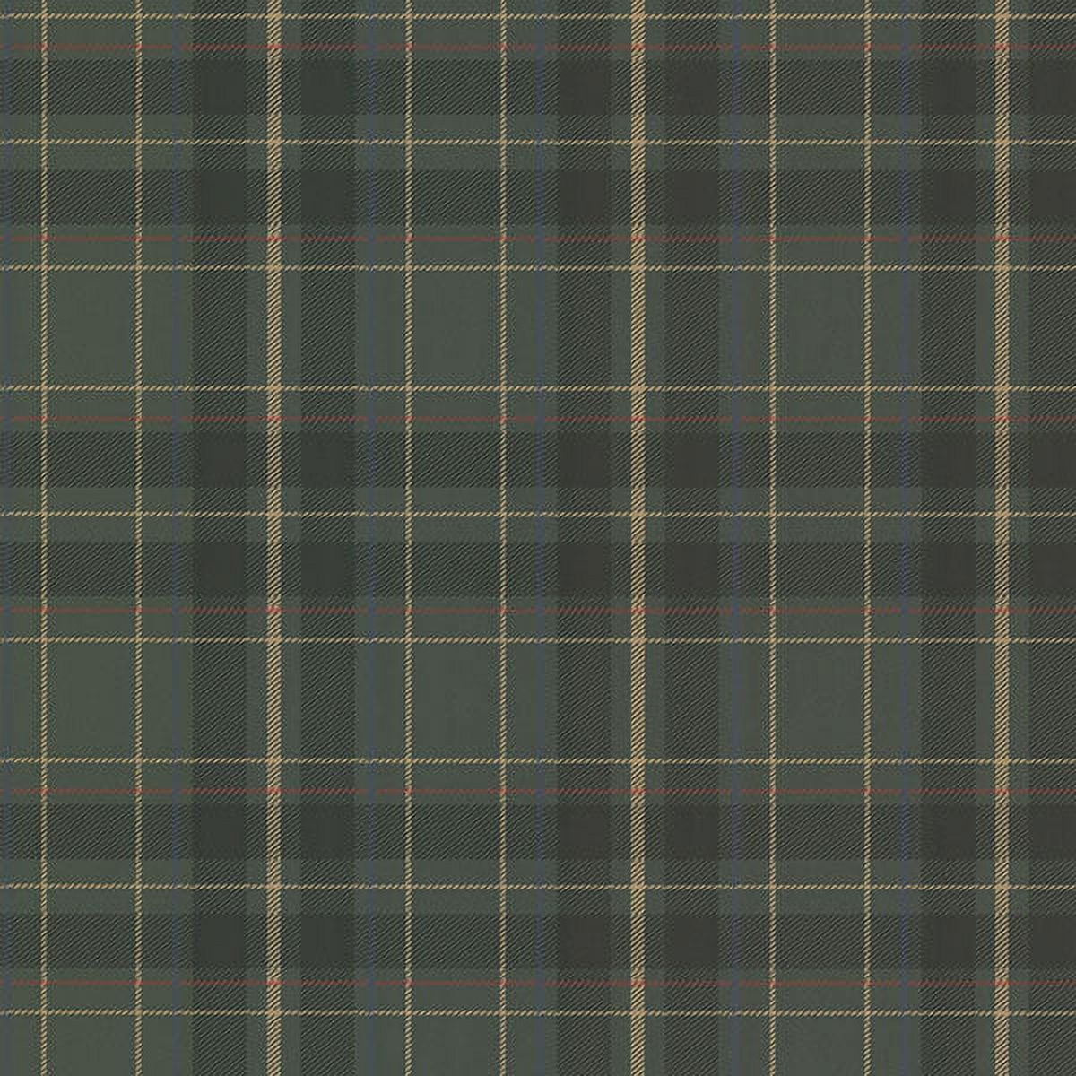 Beacon House Caledonia Dark Green Plaid Unpasted Non Woven Wallpaper, 20.5-in by 33-ft, 56.4 sq. ft.