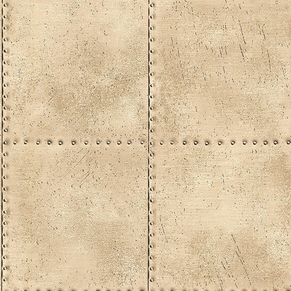 Beacon House Riveted Champagne Industrial Tile Wallpaper
