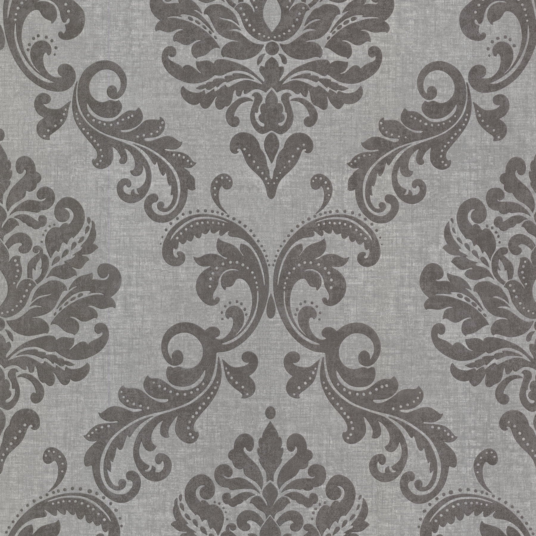 Sebastion Grey Damask Wallpaper