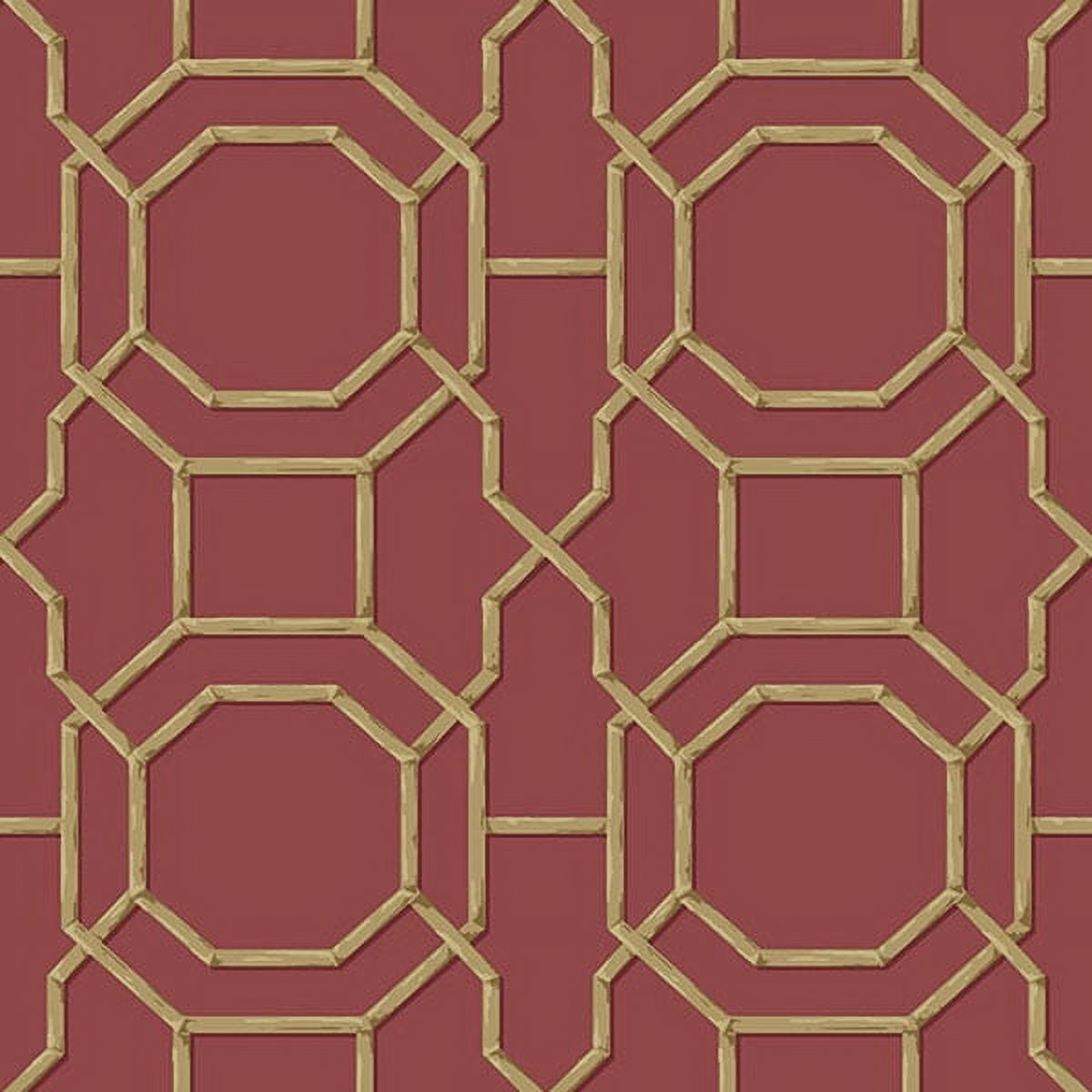 Beacon House Summer Red Trellis Unpasted Non Woven Wallpaper, 20.5-in by 33-ft, 56.4 sq. ft.