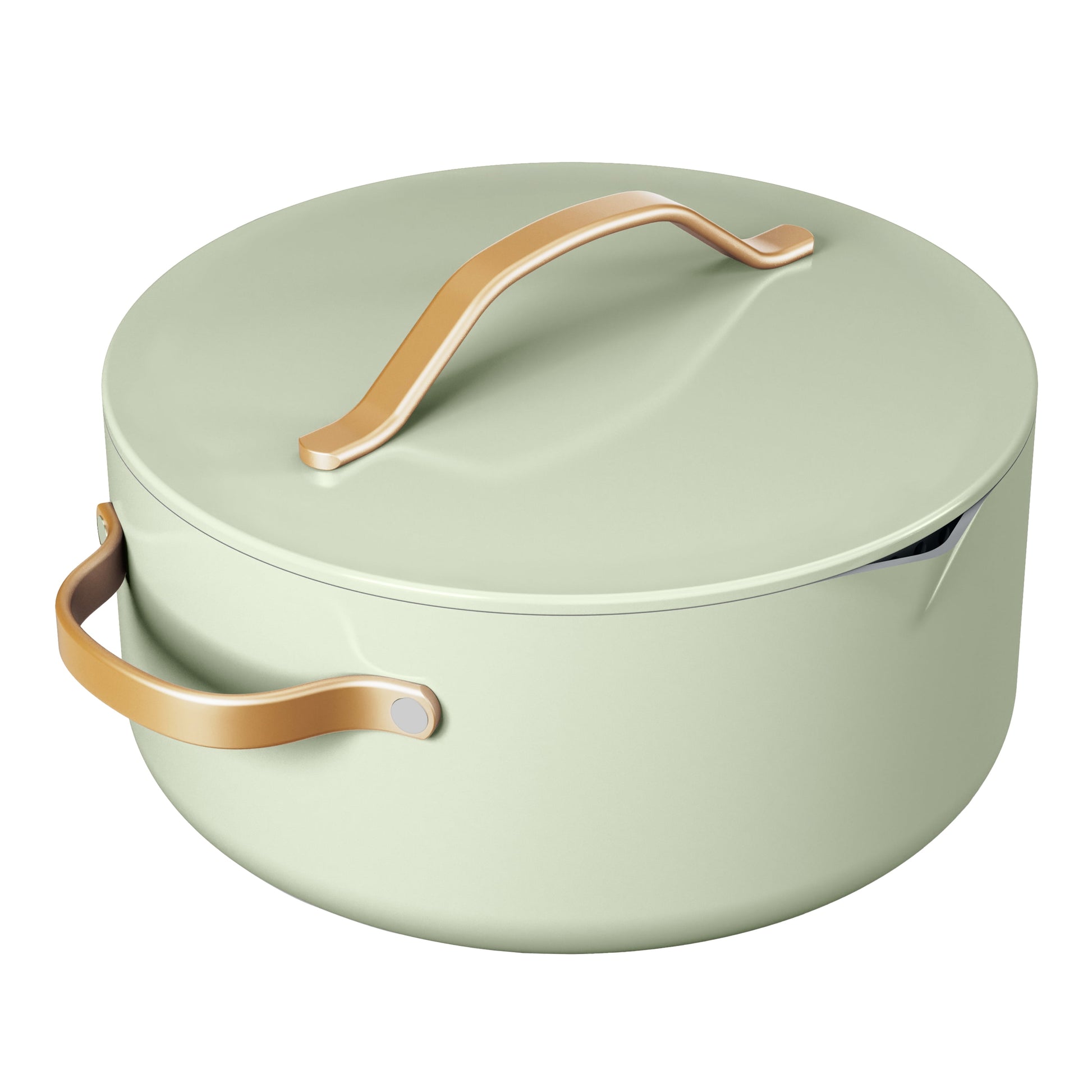 Beautiful 5 Quart Evergood Non-Toxic Ceramic Nonstick Coating Dutch Oven with Strainer Lid, Sage Green by Drew Barrymore