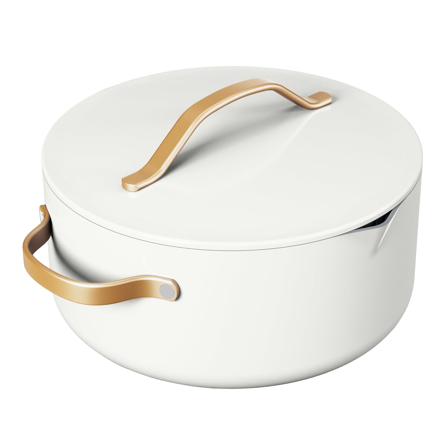 Beautiful 5 Quart Evergood Non-Toxic Ceramic Nonstick Coating Dutch Oven with Strainer Lid, White Icing by Drew Barrymore