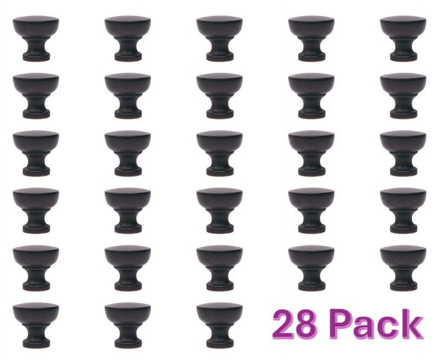 Better Homes & Gardens Modern Knob Oil Rubbed Bronze 1-1/4 Inch 28 pack