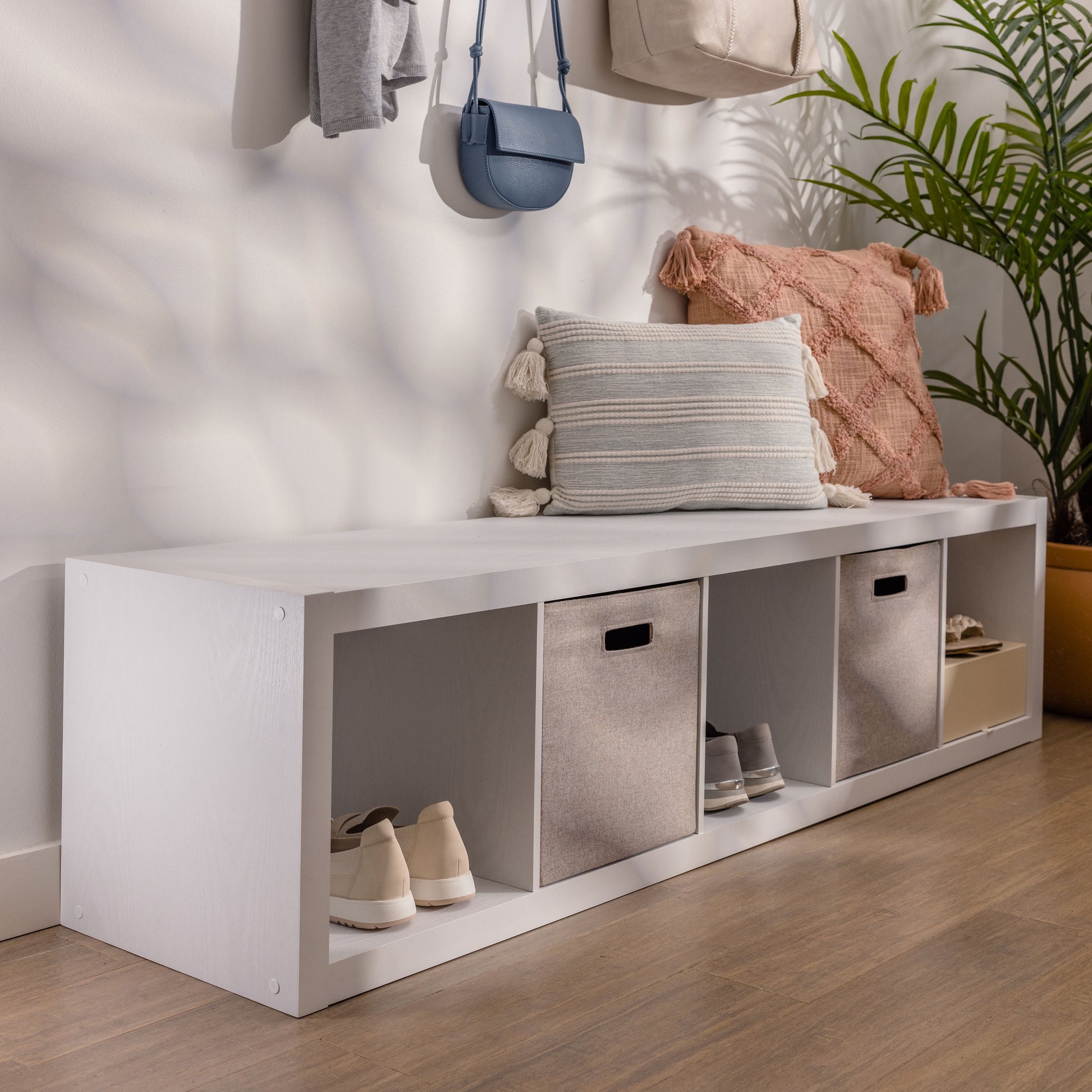 Better Homes & Gardens 5 Cube Vertical Storage Organizer, White Texture