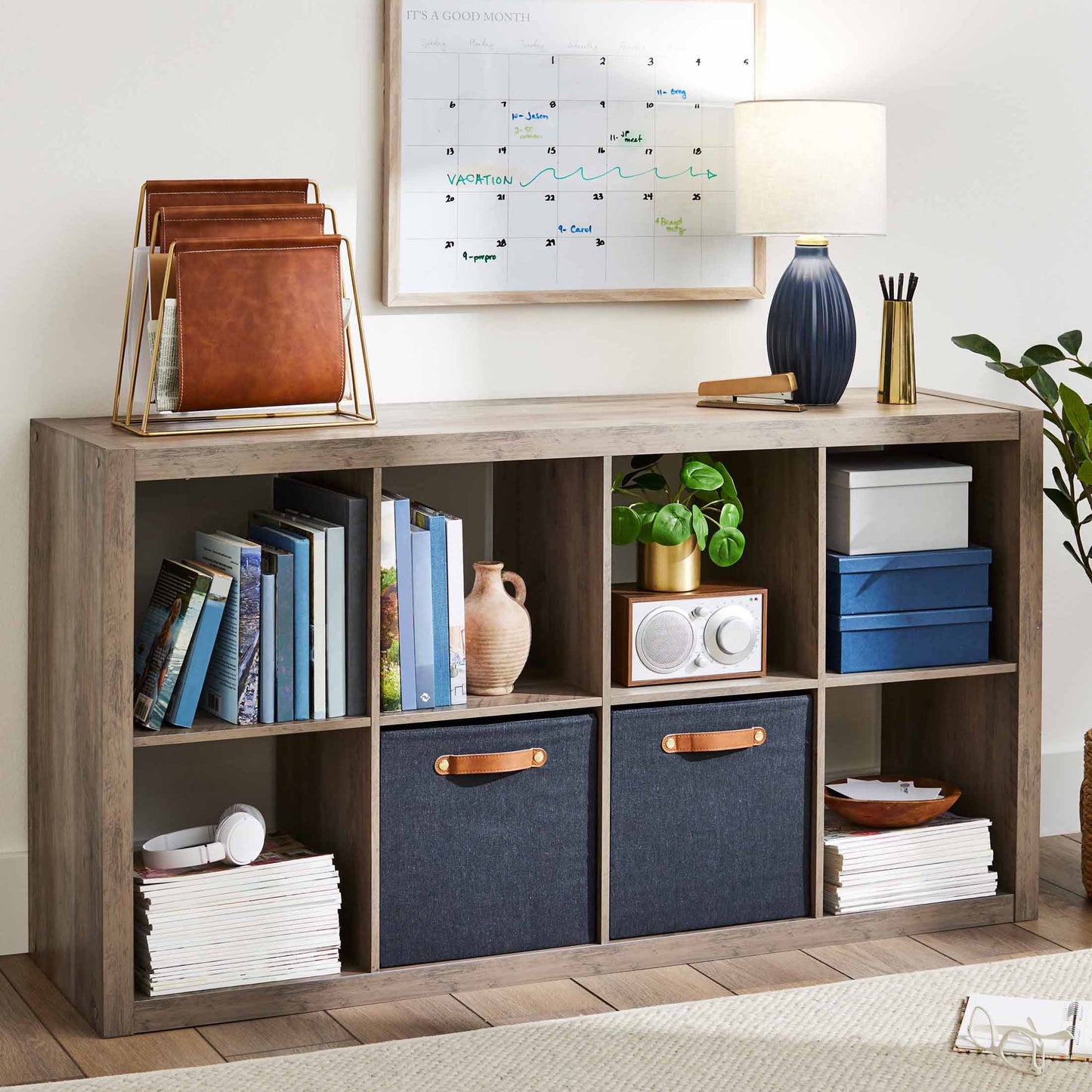 Better Homes & Gardens 8 Cube Storage Organizer, Rustic Gray