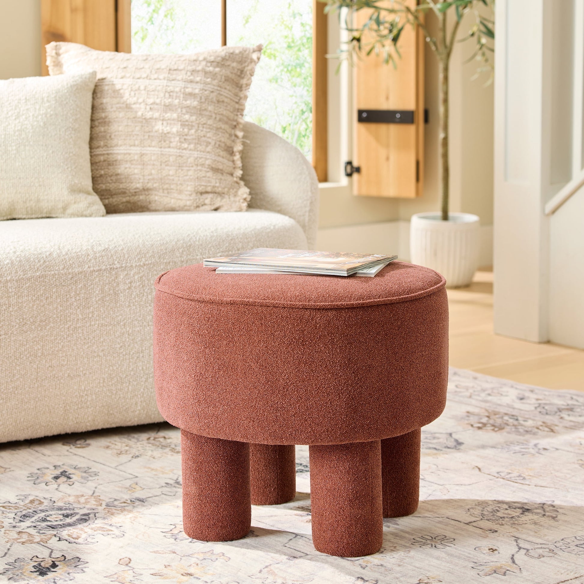 Better Homes & Gardens Adlin Ottoman, Rust
