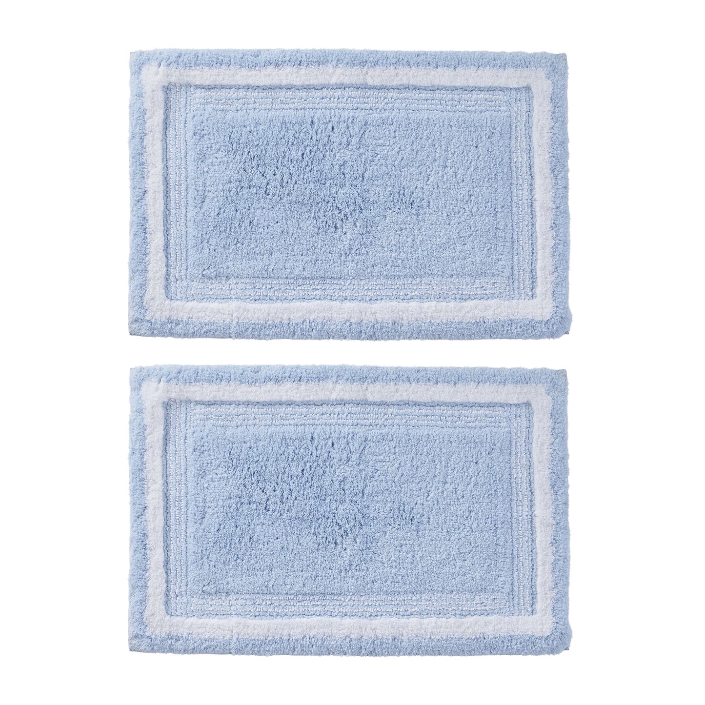Better Homes & Gardens Bordered Striped 2-Pack Bath Rug Bundle, Blue Drop, 20â€ x 30â€