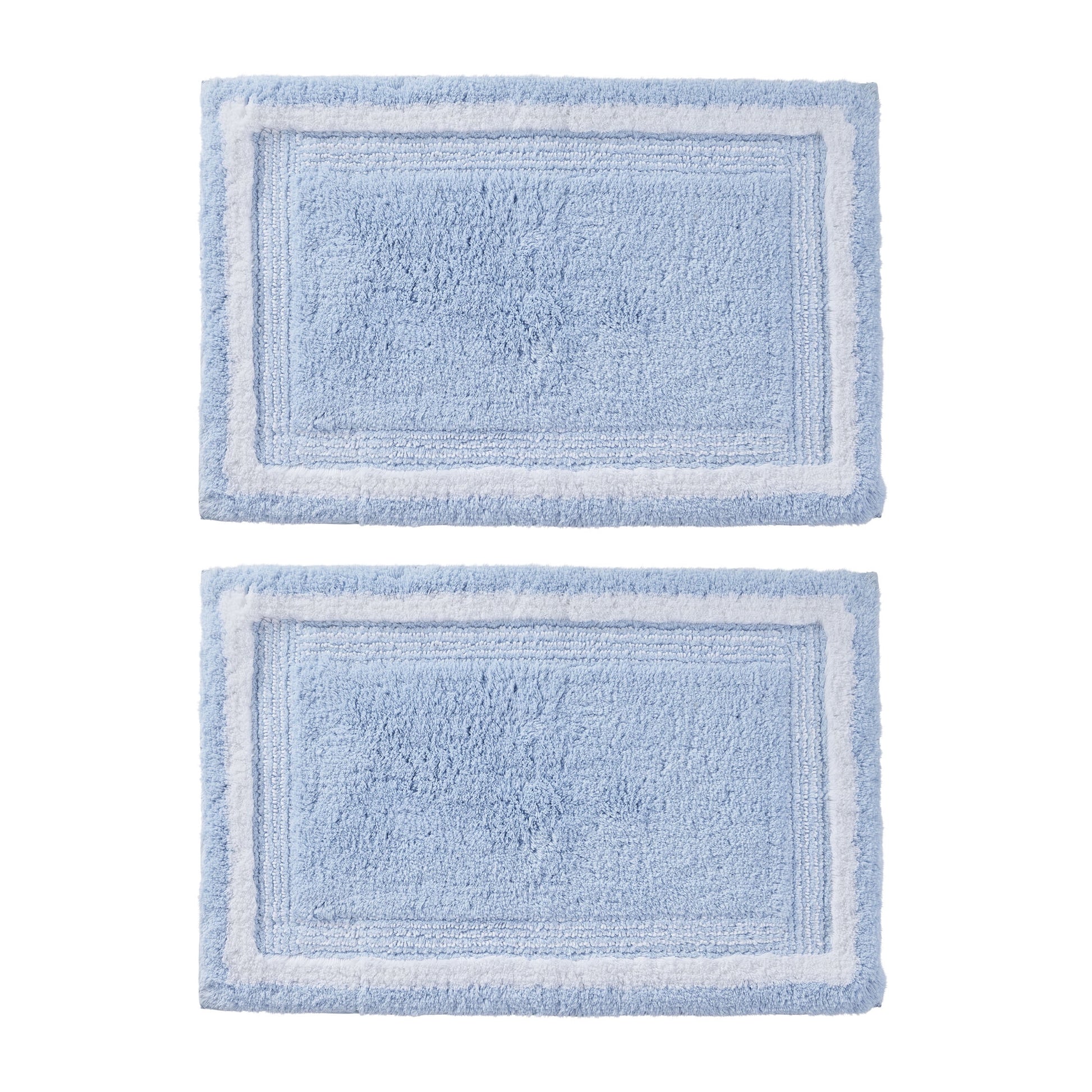 Better Homes & Gardens Bordered Striped 2-Pack Bath Rug Bundle, Blue Drop, 20â€ x 30â€