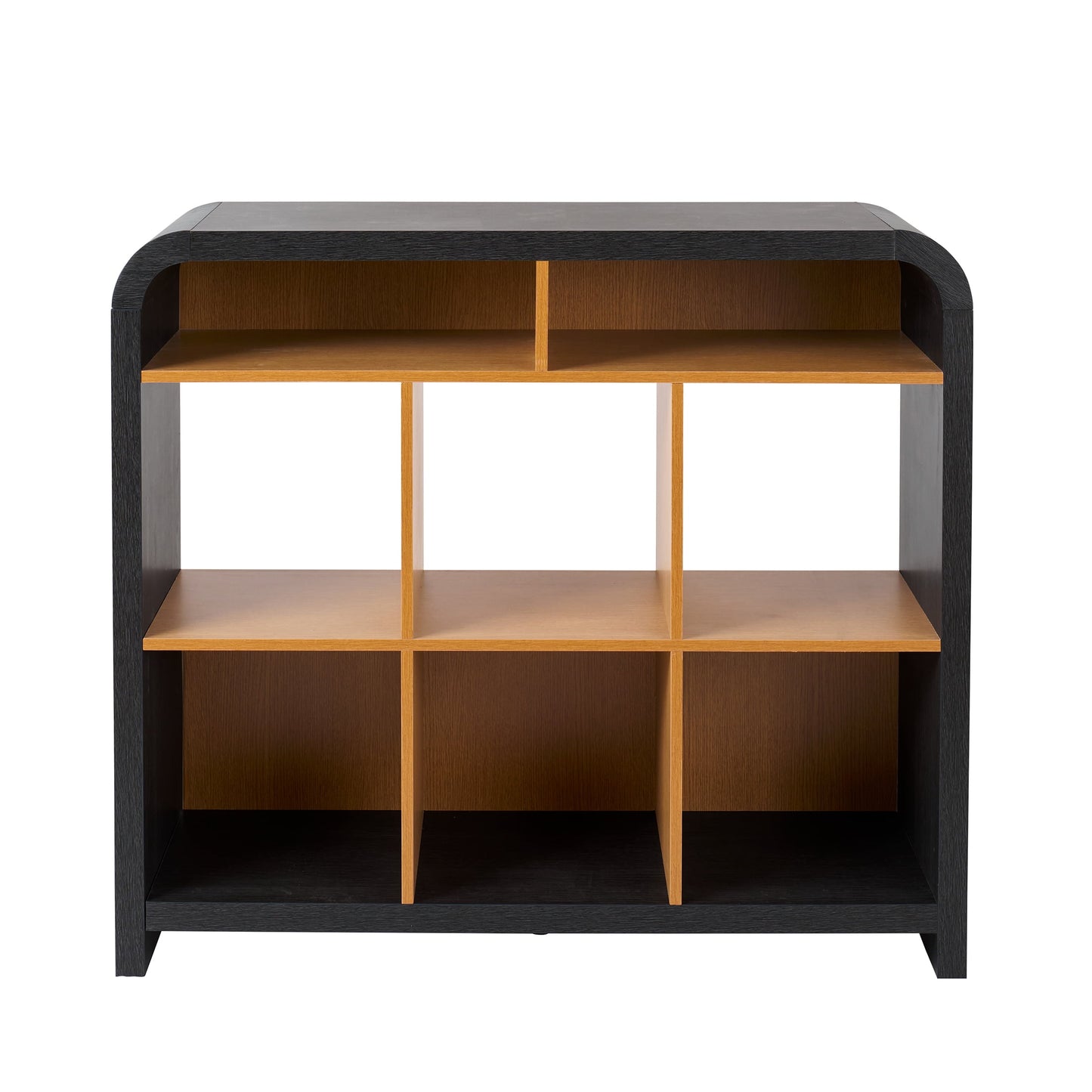 Better Homes & Gardens Juliet 6 Cube Storage Bookcase for Adults, Light Oak/Black Finish