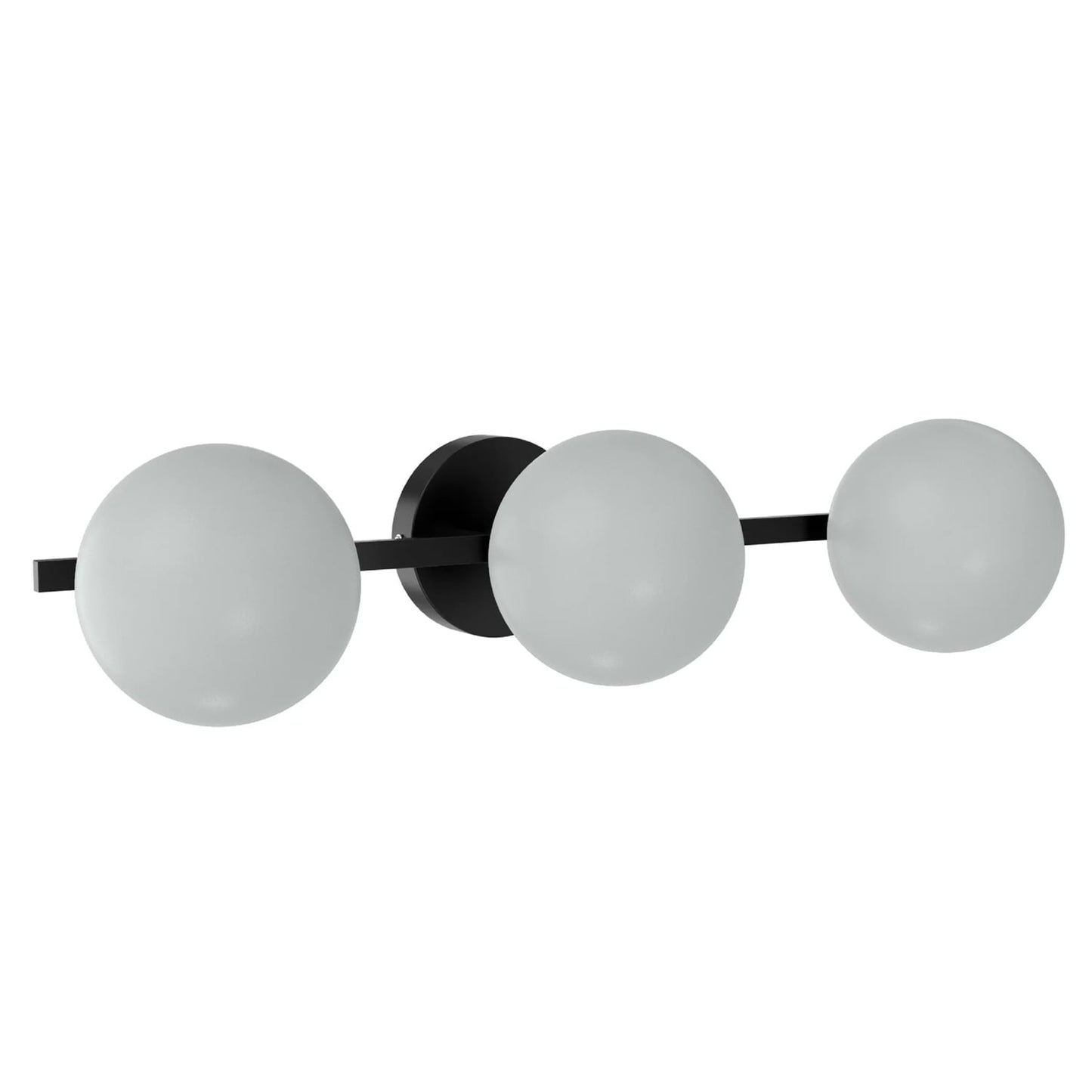 Better Homes & Gardens Modern Vanity Light, Acabado Negro, Persianas de Vidrio Esmerilado, Bombillas LED T6