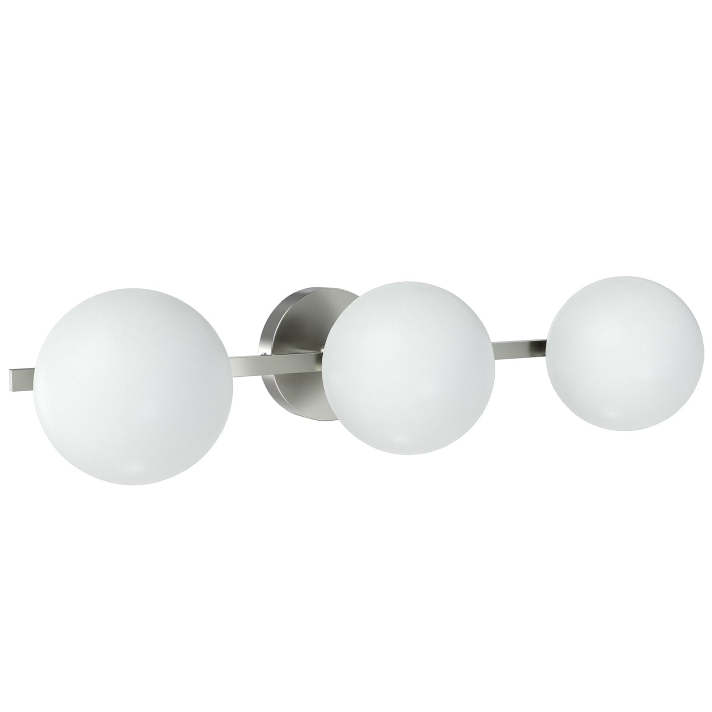 Better Homes & Gardens Modern Vanity Light, Satin Nickel Finish, Frosted Glass Shades, T6 LED Bulbs