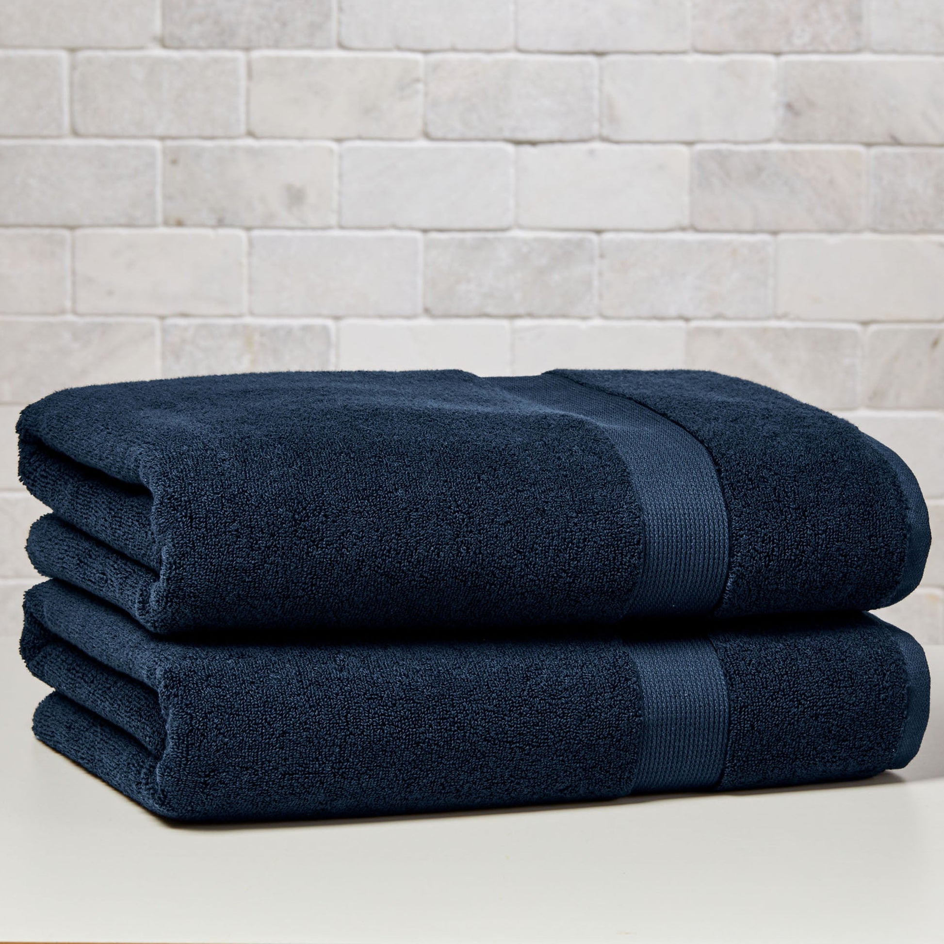 Better Homes & Gardens Signature Soft Solid Cotton 2 Piece Bath Sheet Set,Blue Admiral