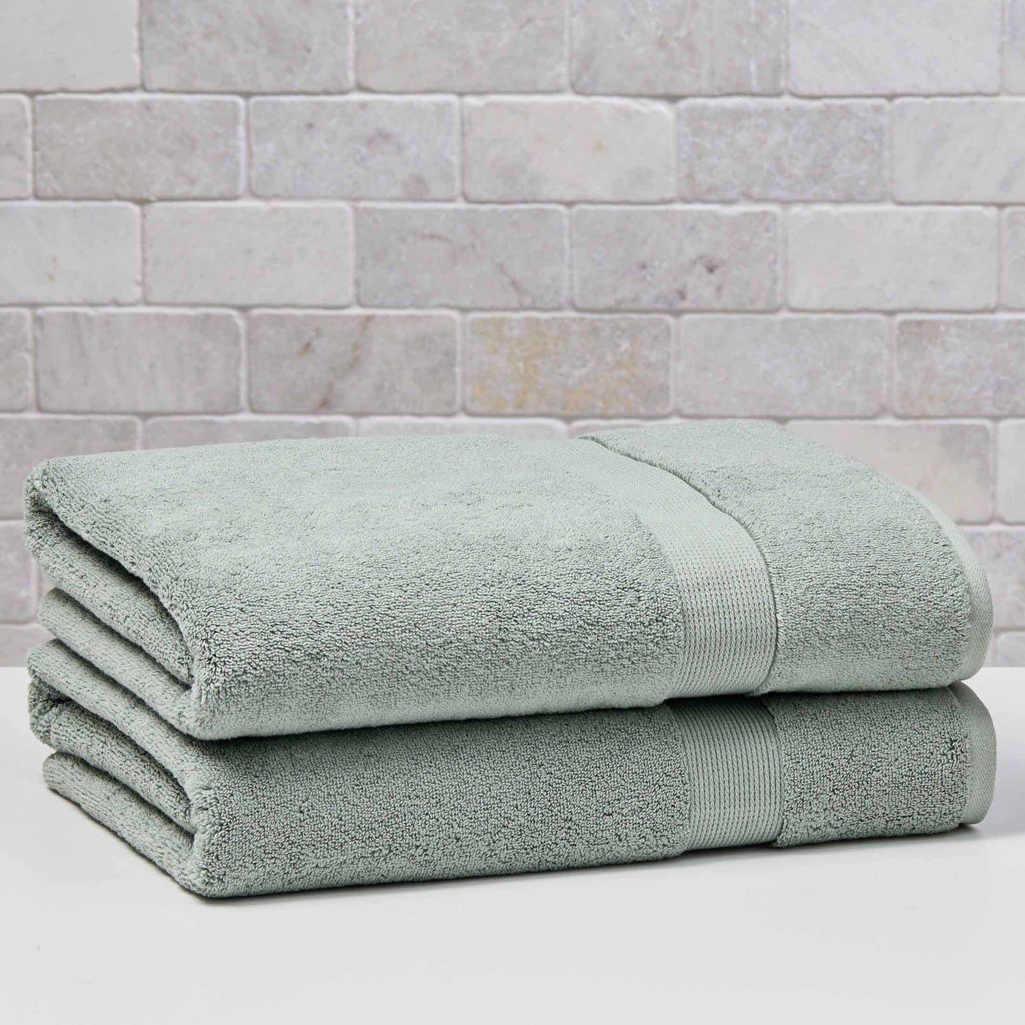 Better Homes & Gardens Signature Soft Solid Cotton 2 Piece Bath Sheet Set,Green River